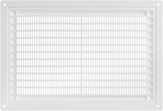 250 x 170 mm White Vent Cover – Louvered Plastic Air Vent Cover with Mesh – HVAC Return Air Vent Cover for Wall, Ceiling, Shed Vents – Air Supply and Exhaust Ventilation Grilles for Indoor