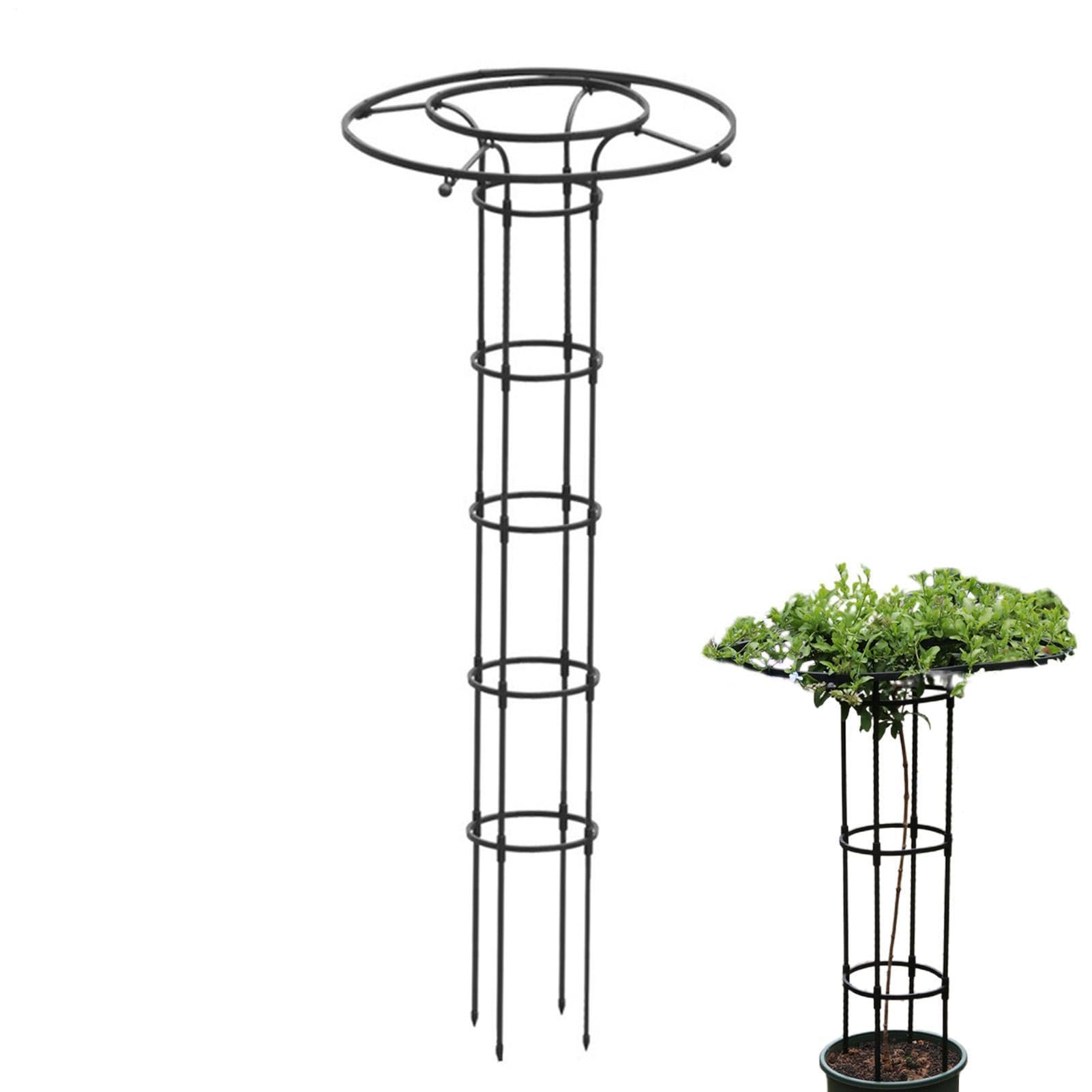 Rankhilfe Für Pflanzen, Pflanzenrankgitter Für Kletterpflanzen, PP-beschichteter Stahl, Ø 25–70 cm, Höhe 90–210 cm, Schraubenlose Montage, Wetterfest, Für Prunkwinde Rose, Garten Balkon