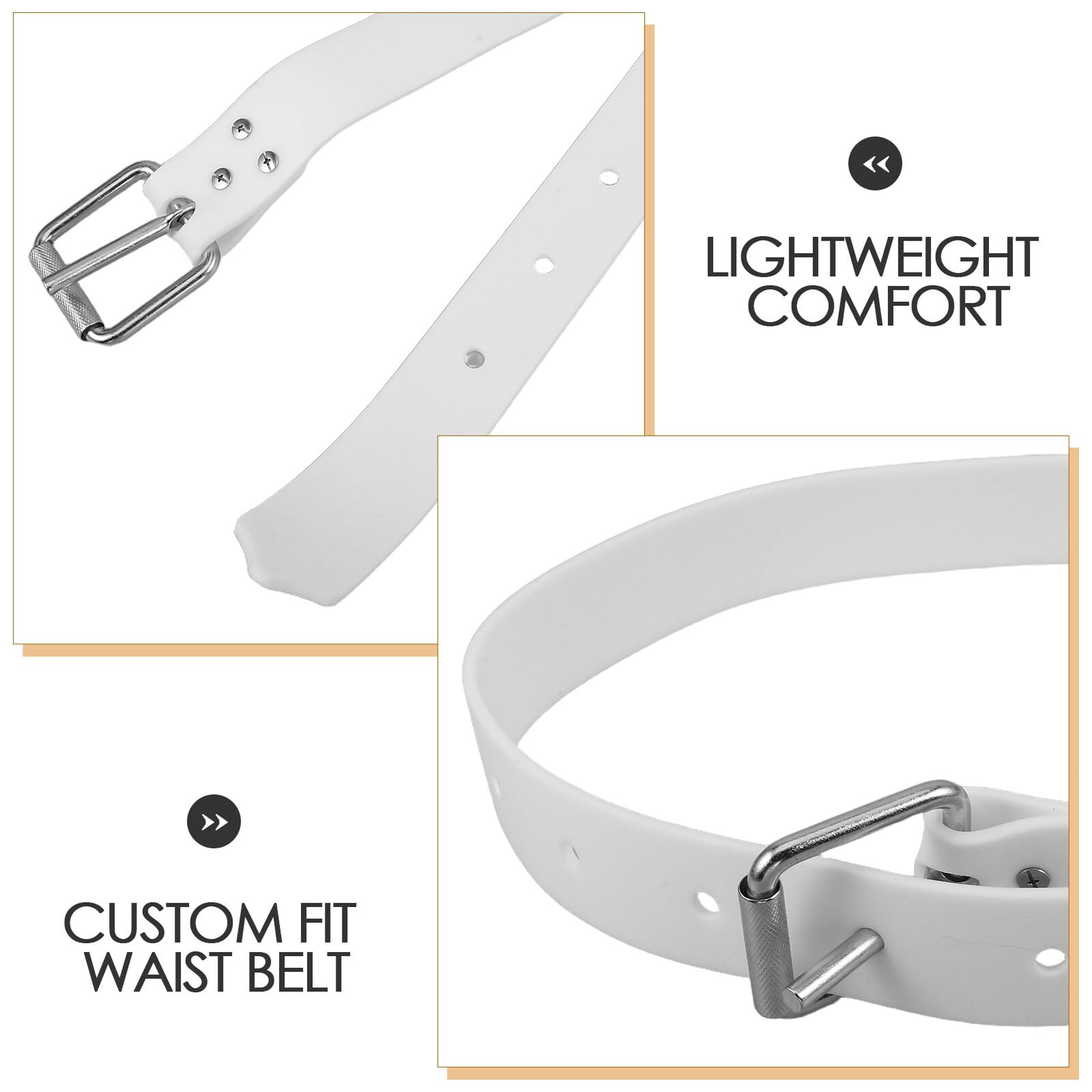 TOYANDONA Cinturón de Lastre de Silicona Blanco 1.3 M Ajustable para Buceo y Snorkel con Hebilla de Liberación Rápida, Cinturón de Contrapeso para Entrenamiento de Natación y Deportes