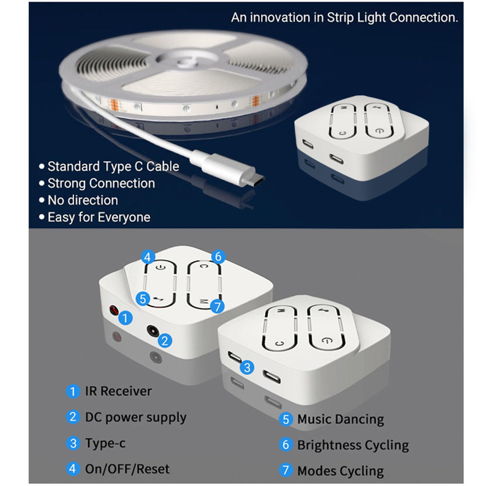 Tira de luz LED Inteligente de 12V, 5050RGBIC, Colorida, Resistente al Agua, 44 Teclas, música, WiFi, atmósfera, Tira de luz,10m