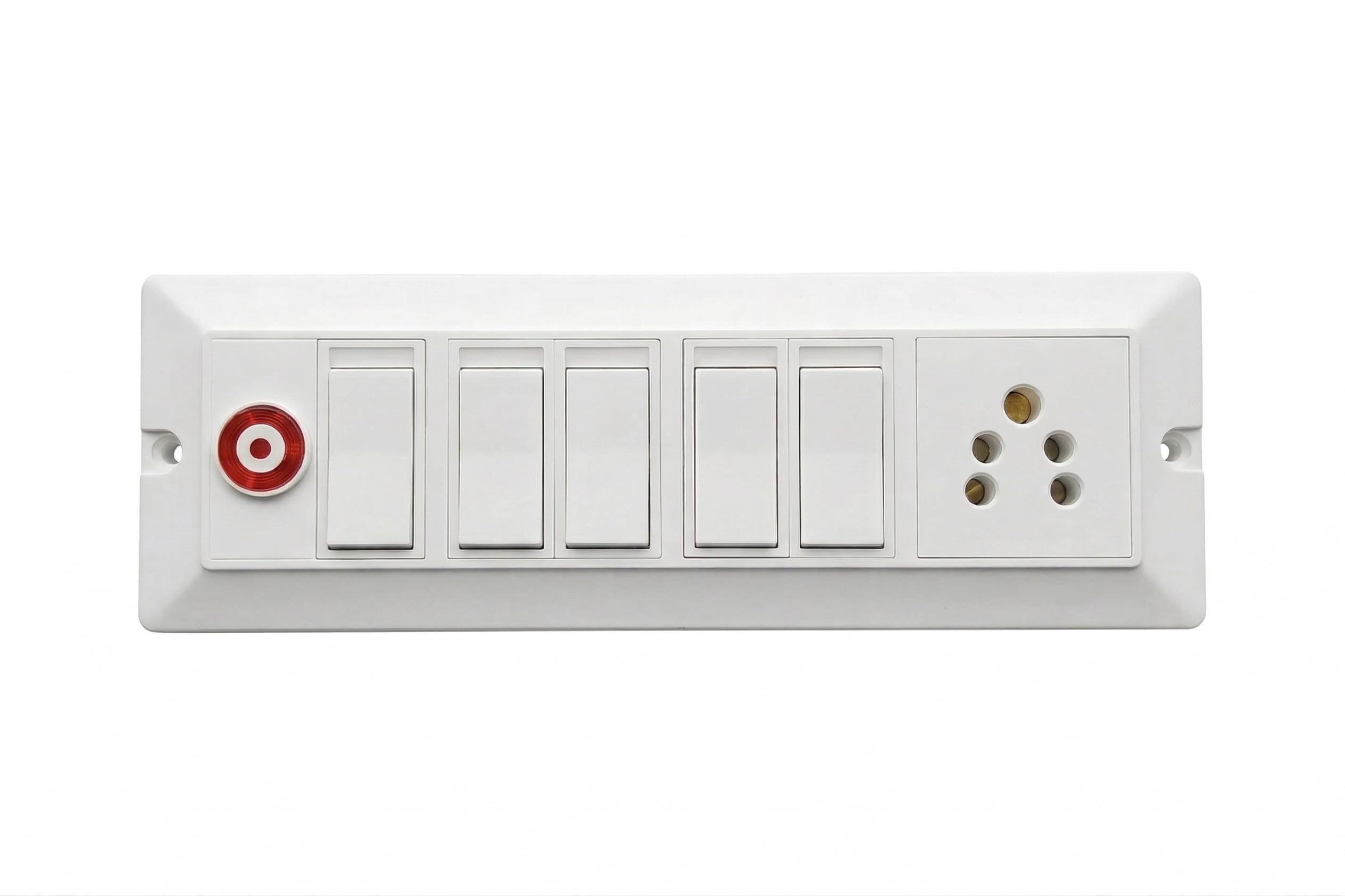 Wall Board with Box, 1 Sockets, 5 Anchor Switches, White, PVC Material, Surface Mount Extension Board-image-34