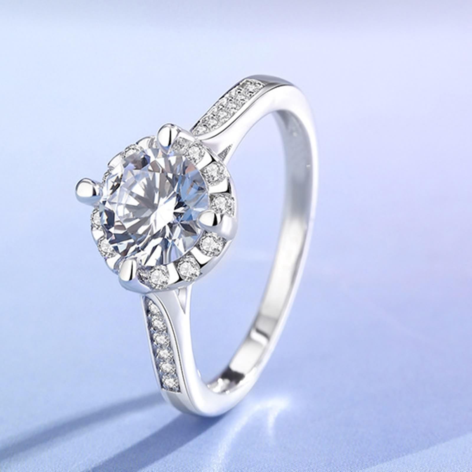 KnSam Złoto 750 18-karatowe obrączki ślubne prawdziwa biżuteria, klasyczne pierścionki dla par z moissanitem, obrączki ślubne 950 Platinum, rozm. 47-65