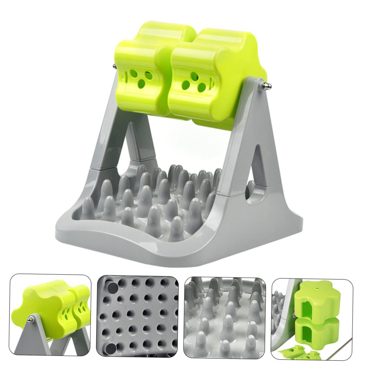 FOMIYES Mangiatoia Automatica Rotante per Cani in Abs, Distributore di Cibo Portatile per Animali, Design Anti-ingozzamento per Addestramento