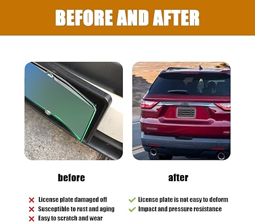 Miniatura 3 de 1 soporte para placa delantera de automóvil, adaptador de placa de matrícula ABS impermeable con kit de instalación, kit de soporte universal para