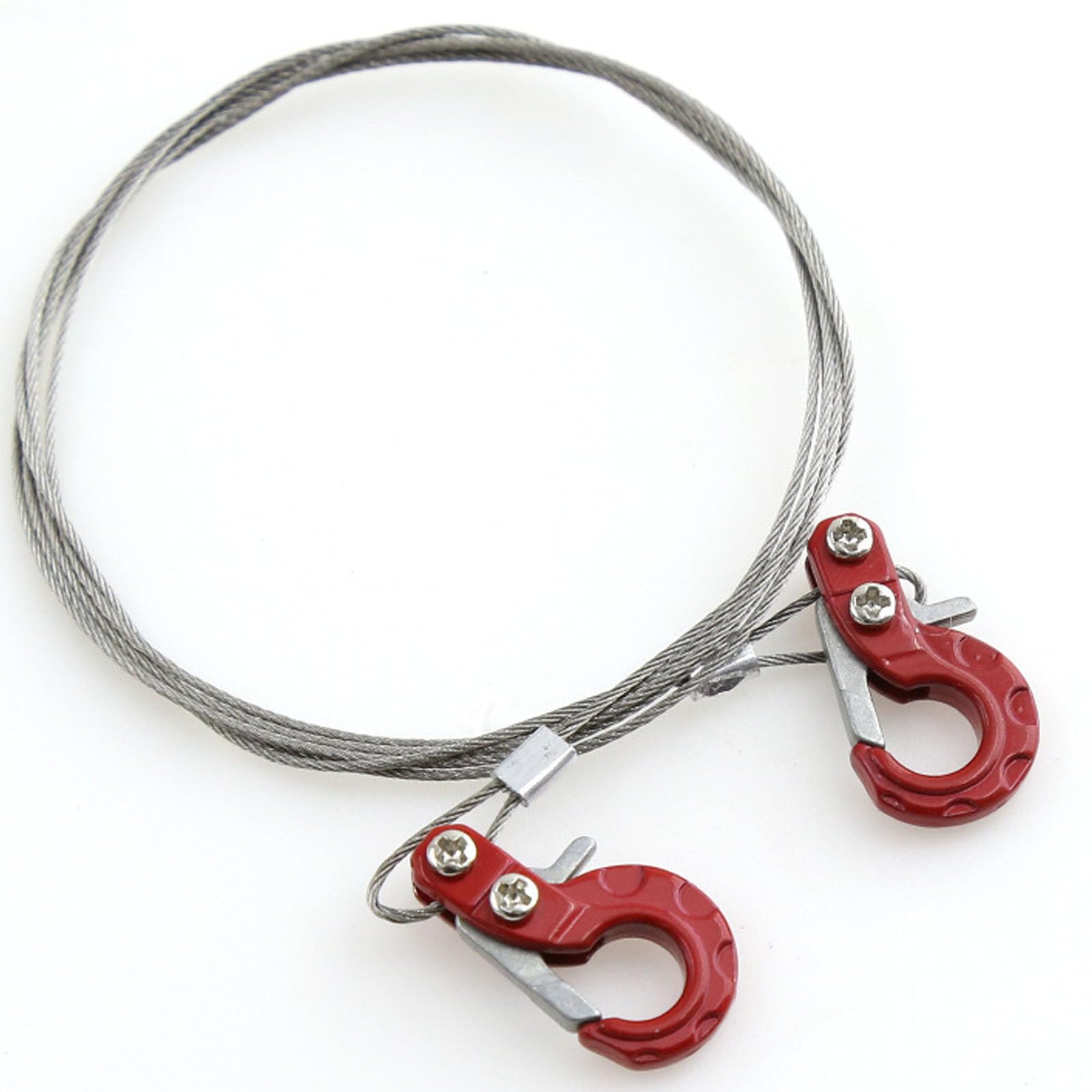 Mini Universal RC Tow Hook with Steel Cable for Axial SCX10, HSP 94180, RC4WD D90, Traxxas TRX4, CC01, D110, TF2