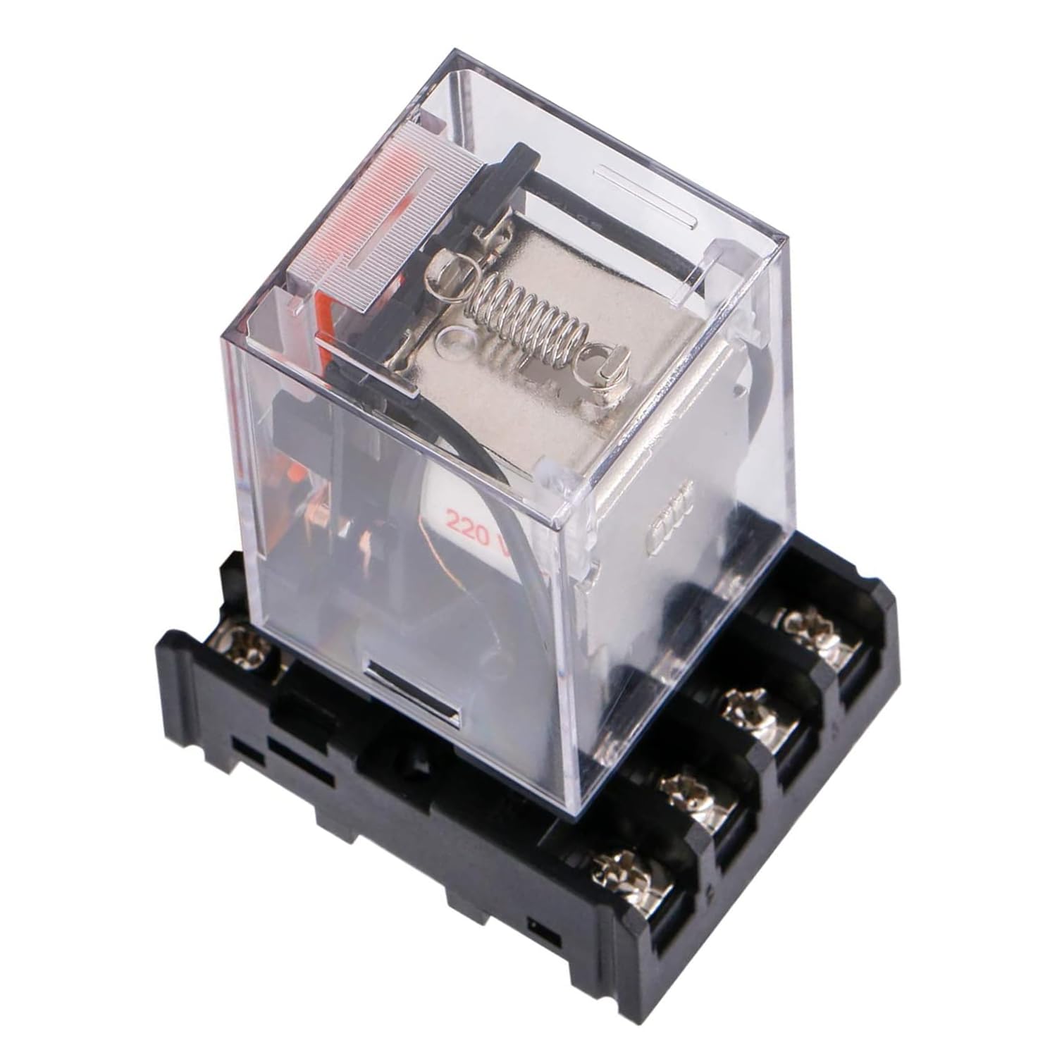 Binghe Rele 220v, Piccolo relè, Relè a doppio scambio,Relè di uso MK2P-I AC 220V bobina DPDT 8 pin con il suo zoccolo plug-in PYF83A Doppio contatto di scambio