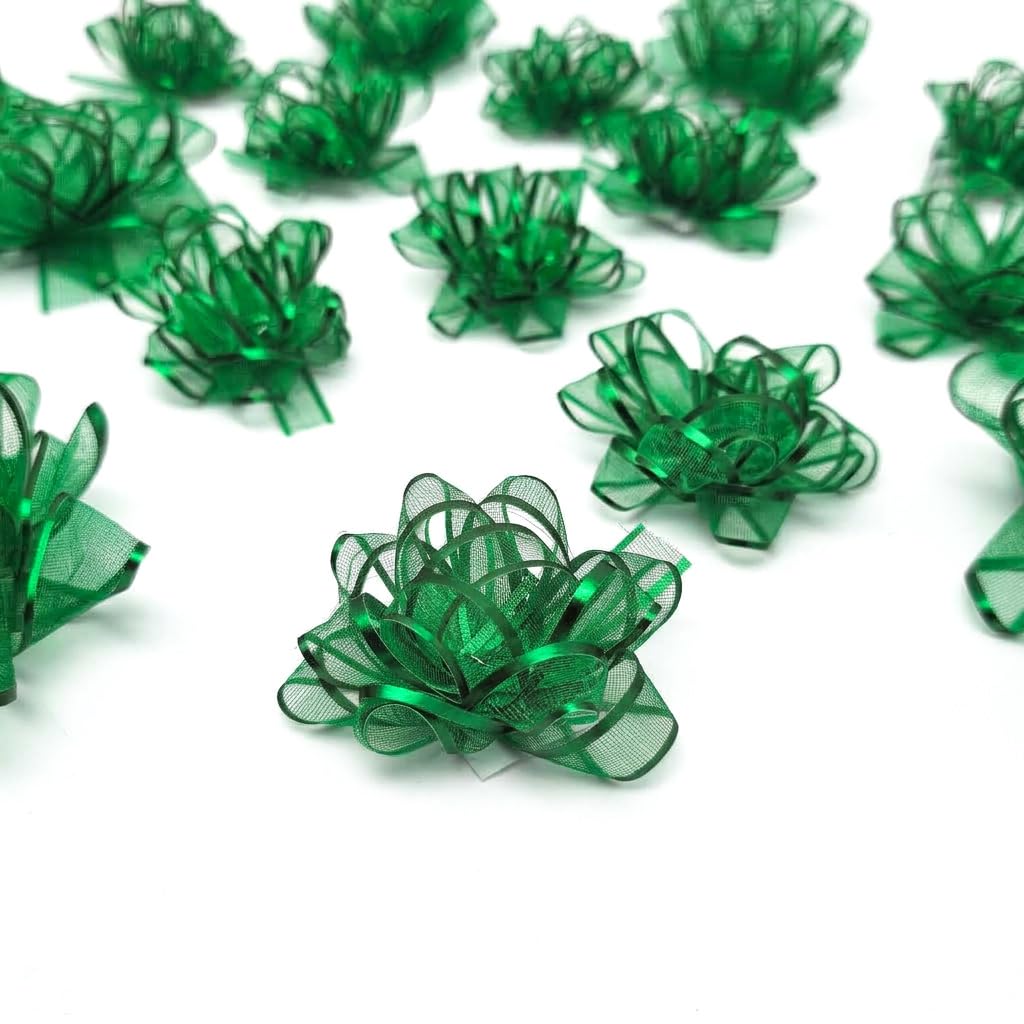 ZYOOO Green Gift Bows,18 Pcs Self-adhesive Bows Assortment,Presents Baskets Bags Decorations for Christmas,Xmas,Birthday Christmas,Graduation,Wedding,Party — image 1