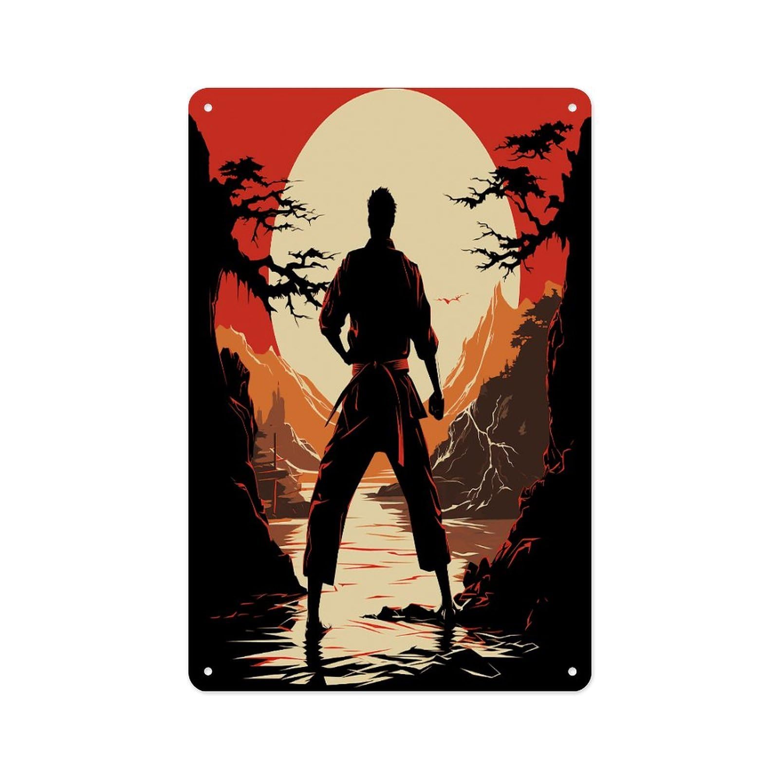 Fekiloot Men's Style Karate Wall Decor Metal Signs Tin Signs Poster