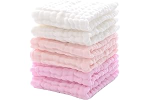 MUKIN Muslin Burp Cloths for Baby Girl