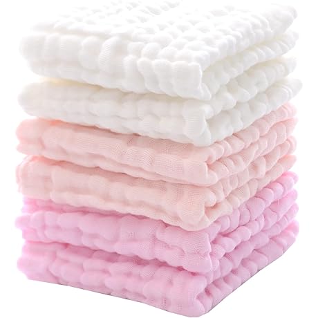 MUKIN Muslin Burp Cloths for Baby Girl