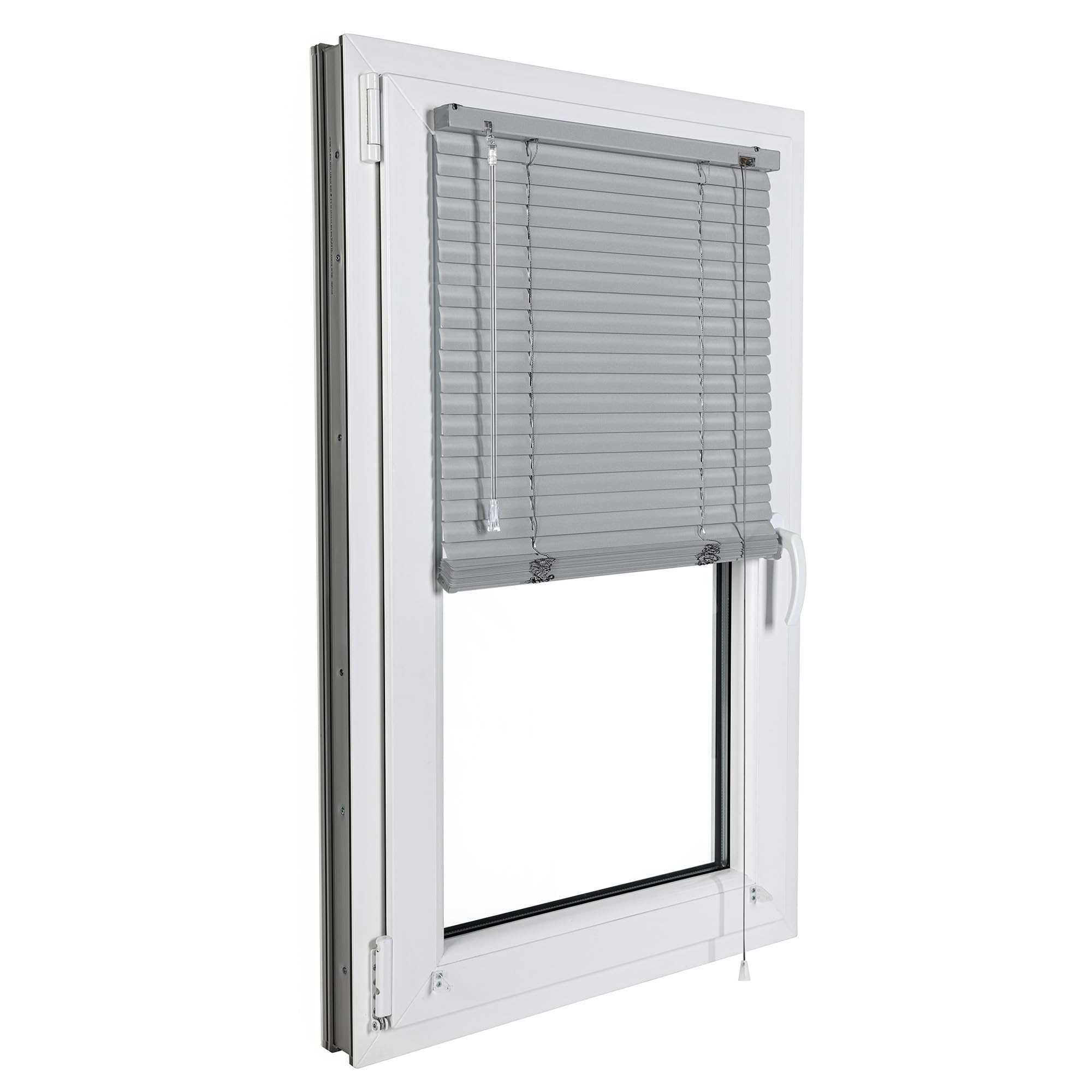 Persiana Veneciana de Aluminio SONELLO de Interior 65cm x 100cm Plateado Persiana de Aluminio Klemmfix sin taladrar: protección Visual, antideslumbrante, contra la luz y Solar para Ventanas y Puertas