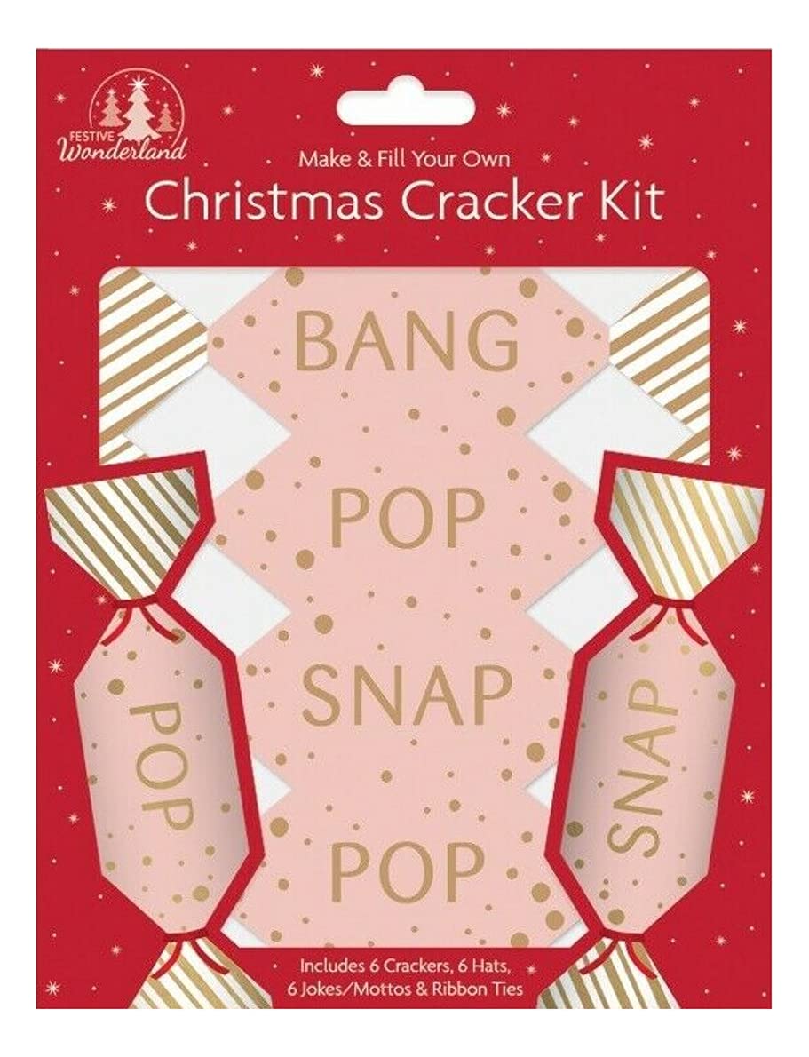 Qds Pink - Bang Pop Snap Make And Fill Your Own Mini Christmas Crackers Festive Seasonal Gift Craft Kit (Pink - Bang Pop Snap)