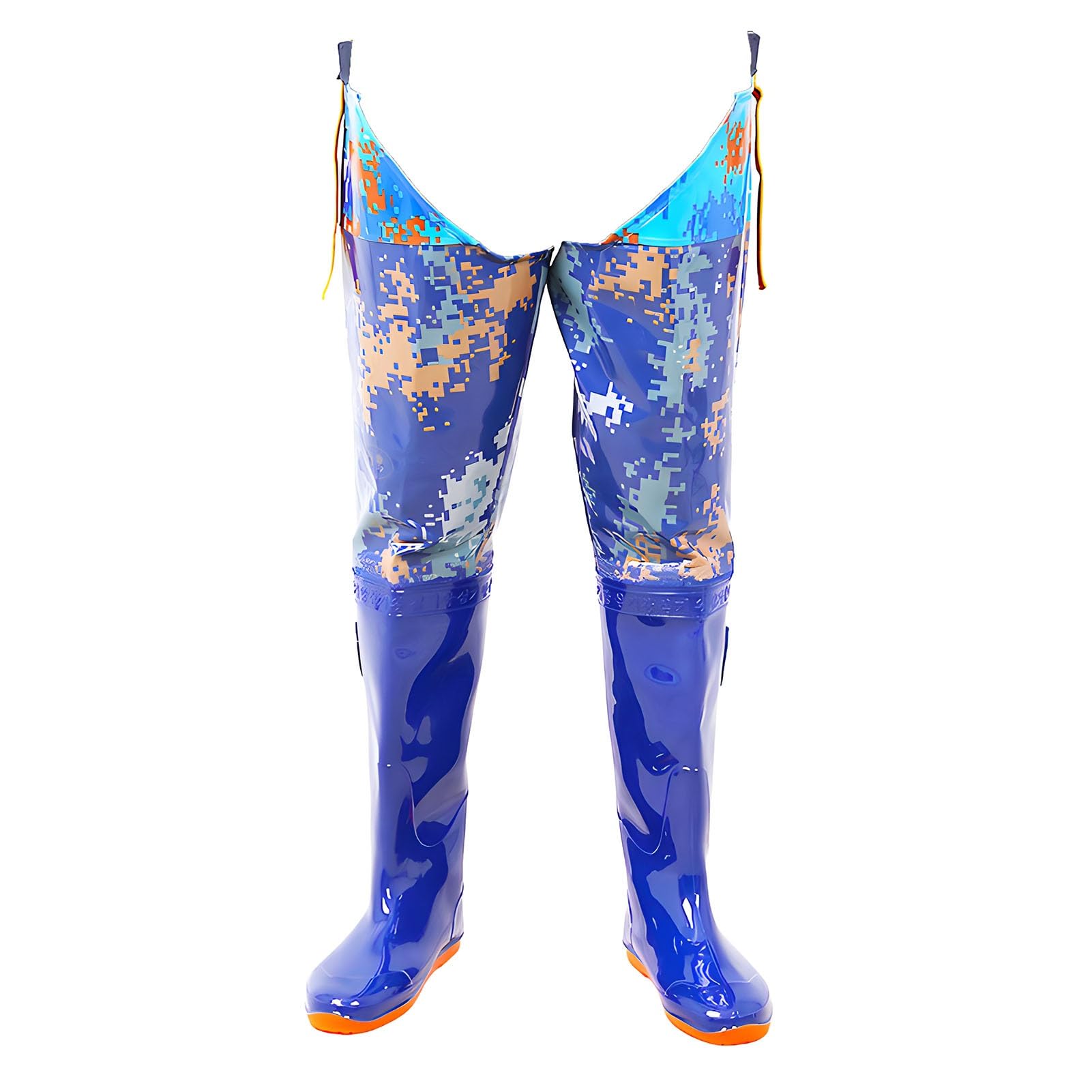Hip Waders Wodery Wędkarskie Blue Camo, Odporne Na Olej, Z Mocniejszym Uchwytem, ​​do Brodzenia I Wydobywania Piasku