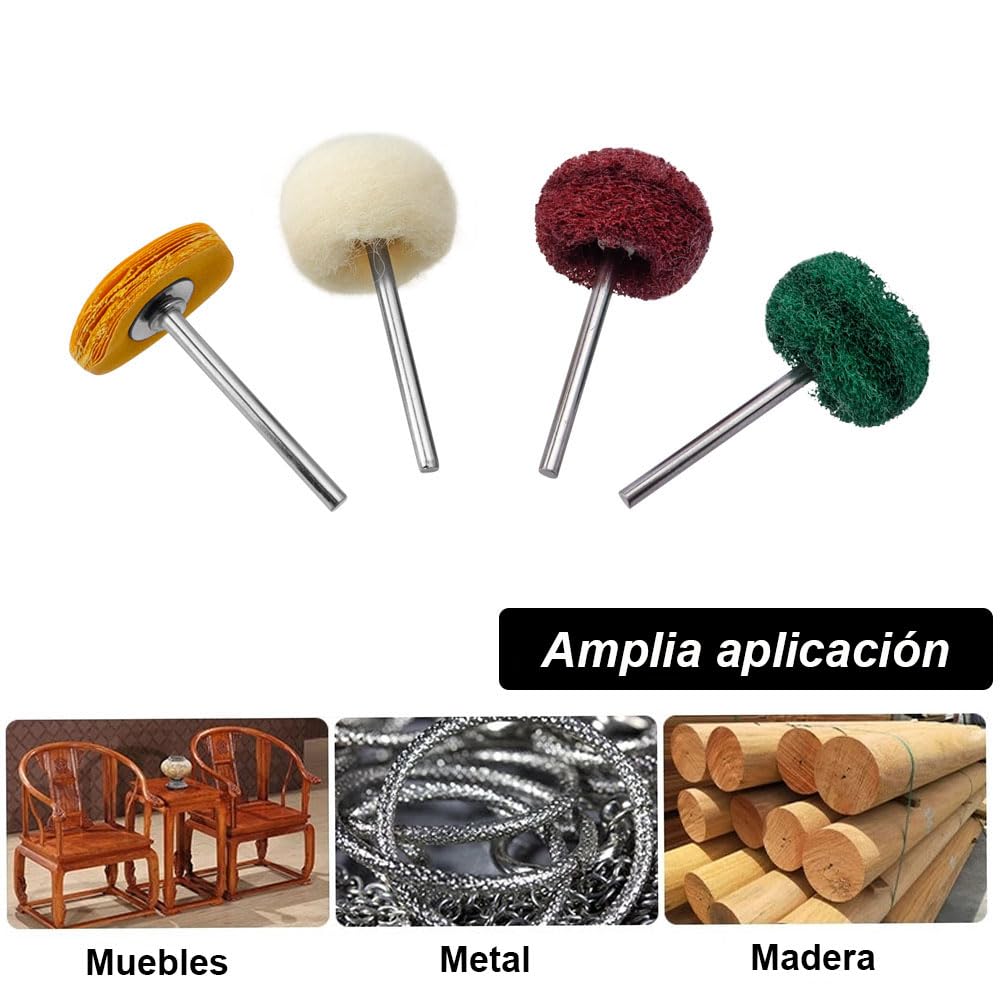 30 Pcs Rueda de Pulido Abrasiva de 25 mm, Rueda Abrasiva Pulidora Grano 180 320 Taladro de 3 mm y Mango de 1/8 Pulgada
