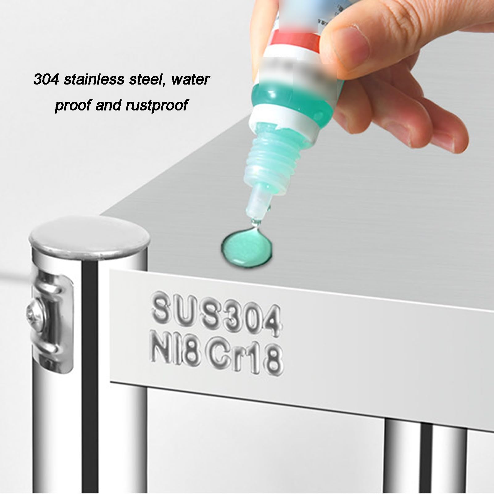 Scaffale portaoggetti in acciaio inox, scaffale regolabile per cucina, bagno, garage, banco da lavoro, capacità massima