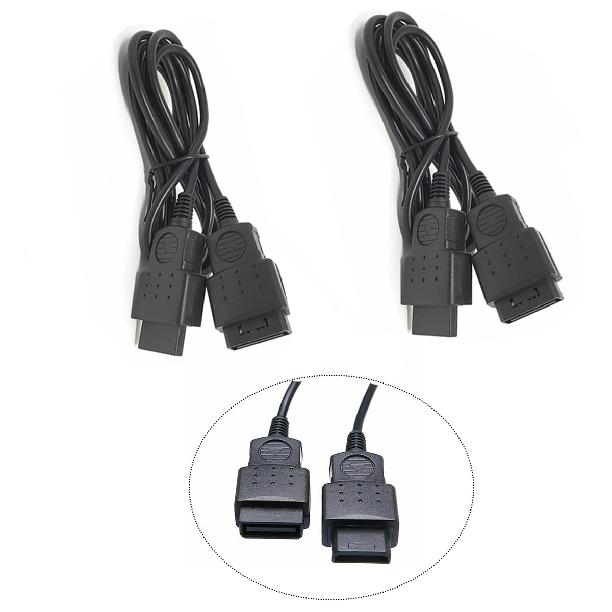 2-Pack 6FT Controller Extension Cable Compatible with Sega Saturn Controllers — Couch Freedom Cord Extender for SS Gamepad, Plug and Play No Setup - Sega Saturn - Very Good - Used Accessory