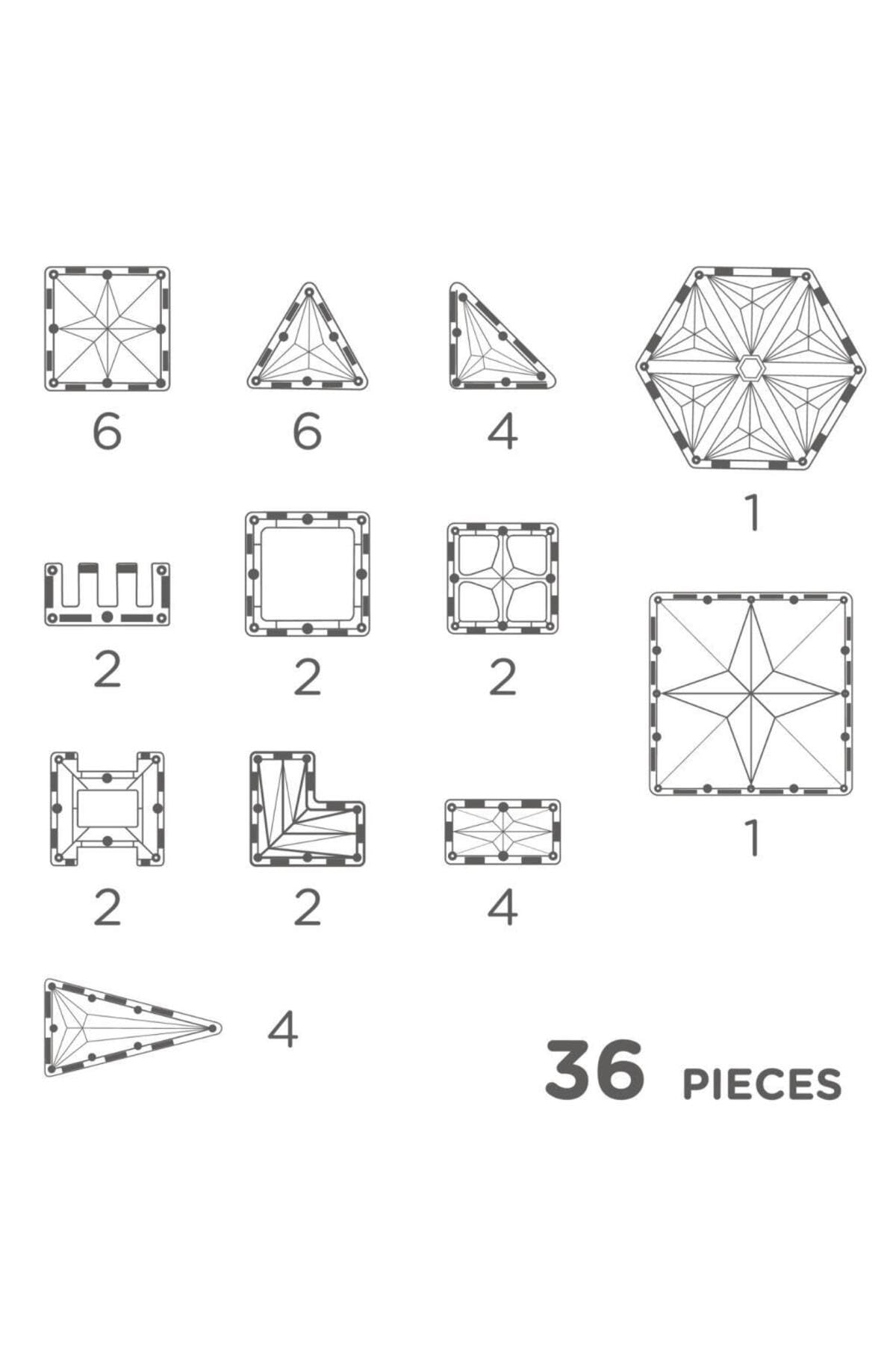 Kompakt-Bausatz in Pastellfarben 36 Teile, langlebiges Magnetspielzeug, Robustes Lernspielzeug, erweiterbare Sets, für Kinder ab 3 Jahren