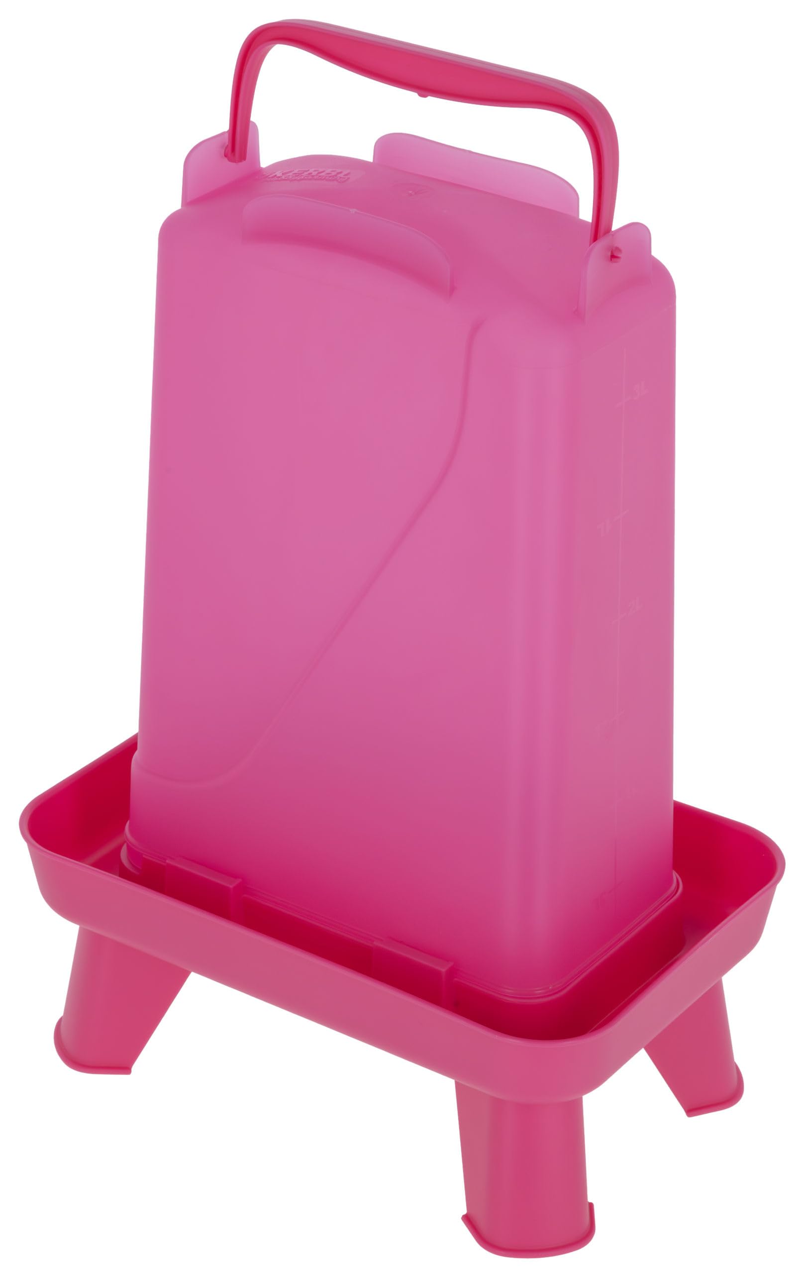 Kerbl Hobbyfarming Poidło Plastikowe z Nóżkami, Automatyczne Zasilanie w Wodę, Stabilna Podstawa, Odporne na Warunki Atmosferyczne, Łatwe do Czyszczenia, 3,5 L, Różowe