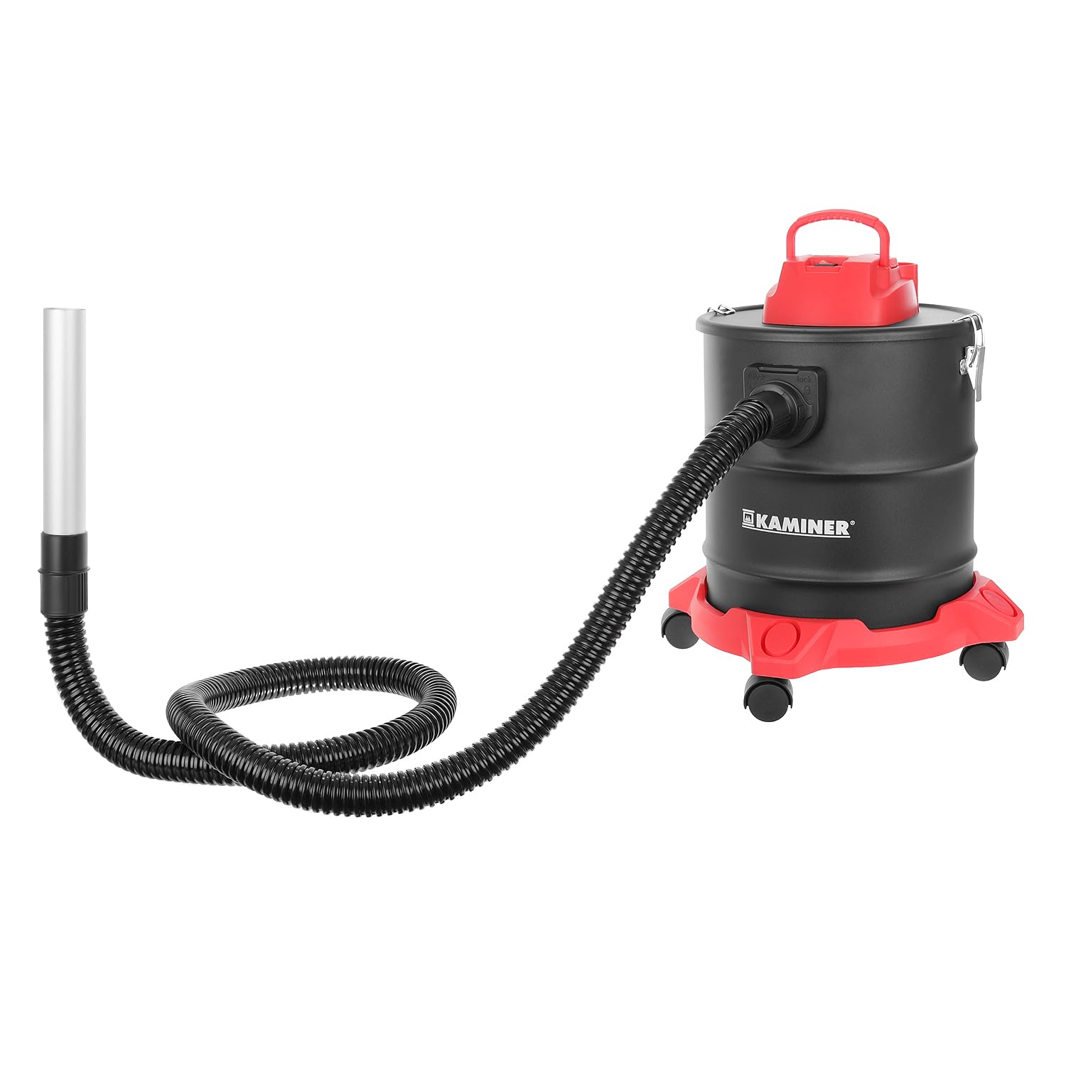 KAMINER Aspirador de cenizas de 20 L, 1600 W, resistente al calor, depósito de metal, HEPA + filtro textil, función de succión y soplado, 3 boquillas, ruedas, sin bolsa, horno, barbacoa y taller