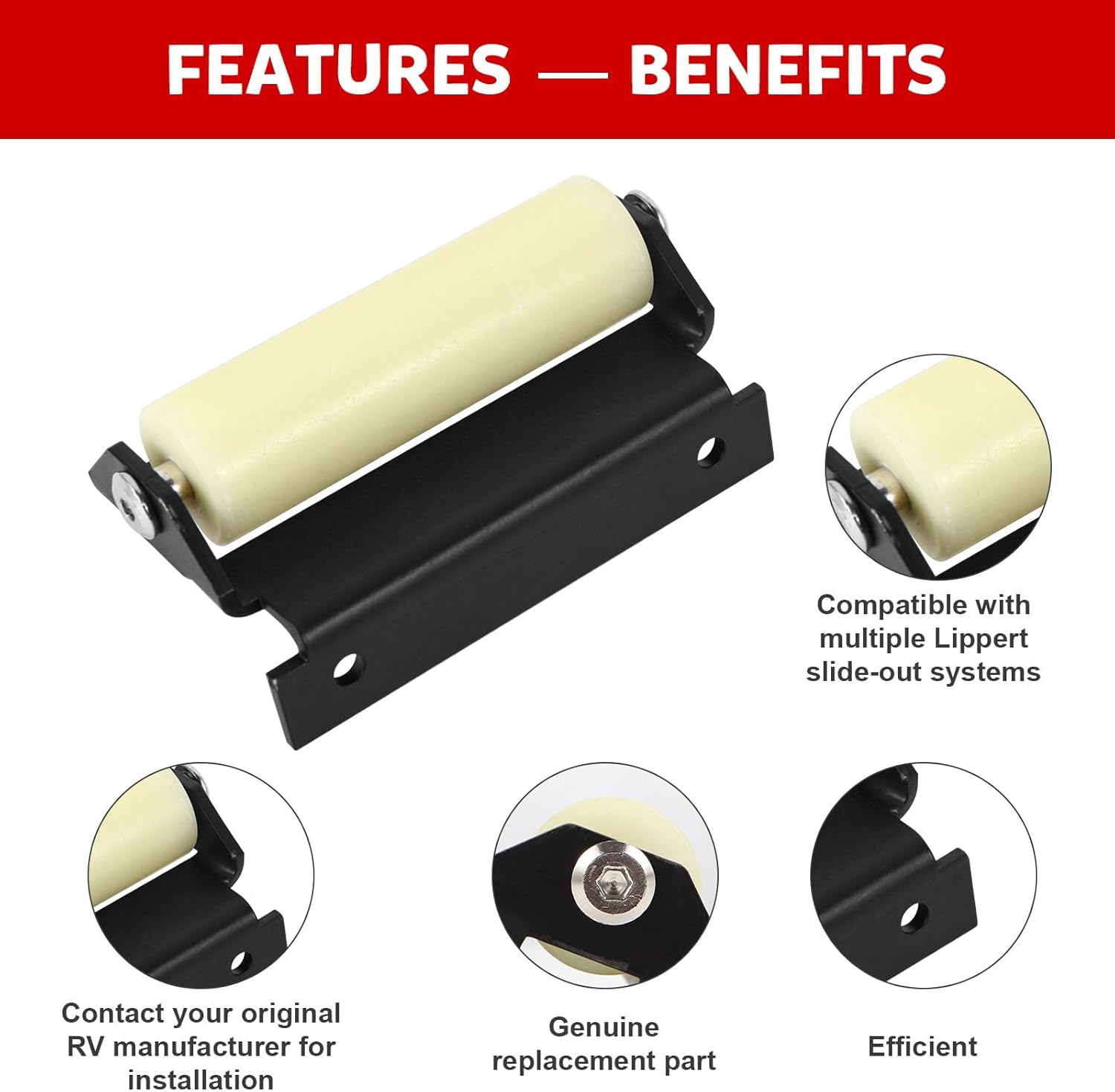 2pcs Trailer Slide Out Roller Solid Steel Plate 276288 Replacement Smooth Slide Movement Simple Installation for Trailer