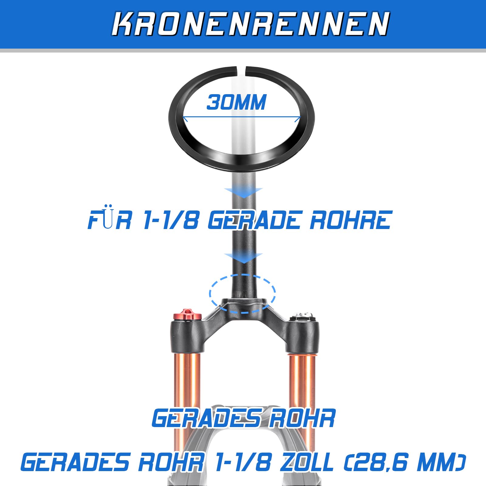 1-1/8 set di sterzi, per mountain bike, senza fili 34, 44-55, 44-55, 44-56 mm, tubo dritto per mountain bike, mountain bike, bici da strada, doppio sigillato, per frame fork expander Plug Star