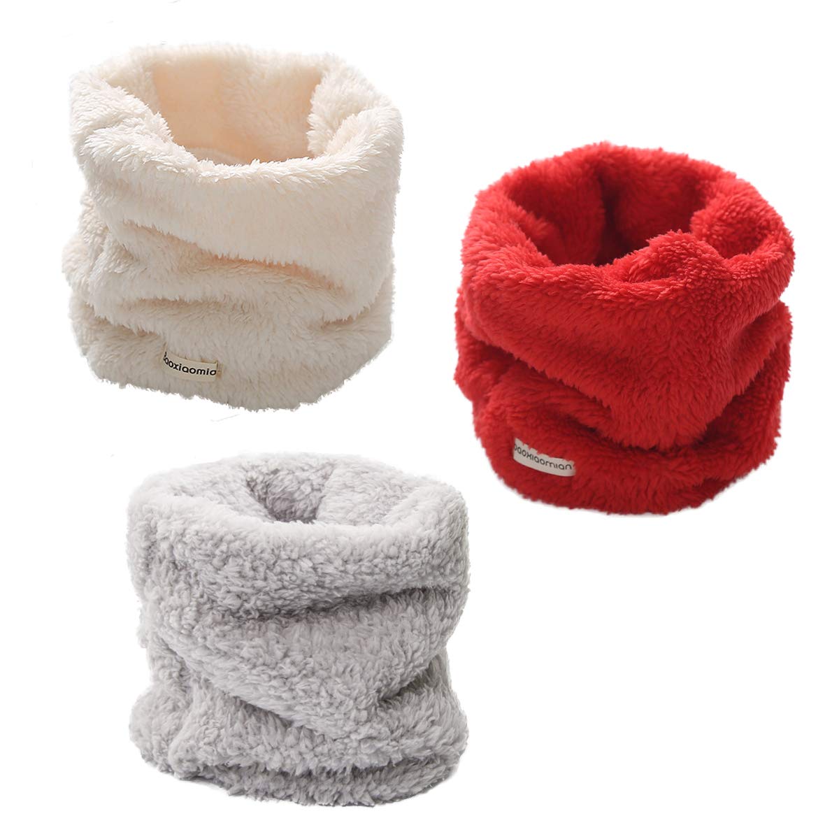 Elfin-Lore Bufanda Pañuelo Niños Cuello Cepillada Infantil Babero Recién Nacido Vellón Polar Franela Unisex Cálido A Prueba Viento 0-12T 3 Pzs