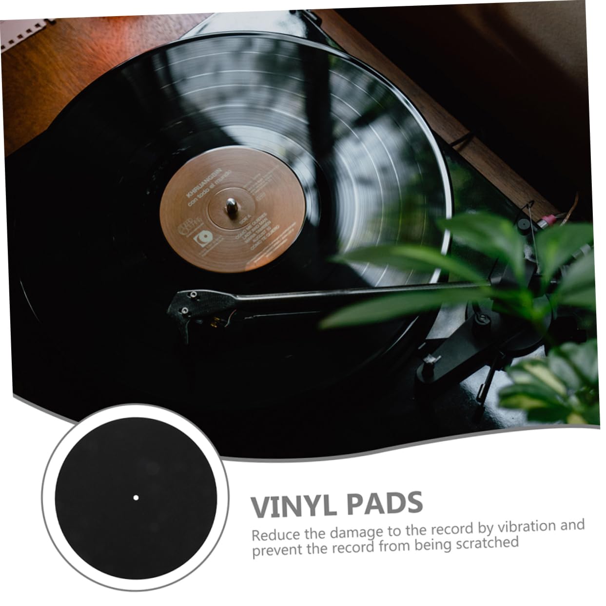 Toddmomy 2Pcs Felt Record Player Mats Static Vinyl Turntable Accessories for Phonograph Durable Sound Dampening Pads to Reduce Vibration and Protect Records