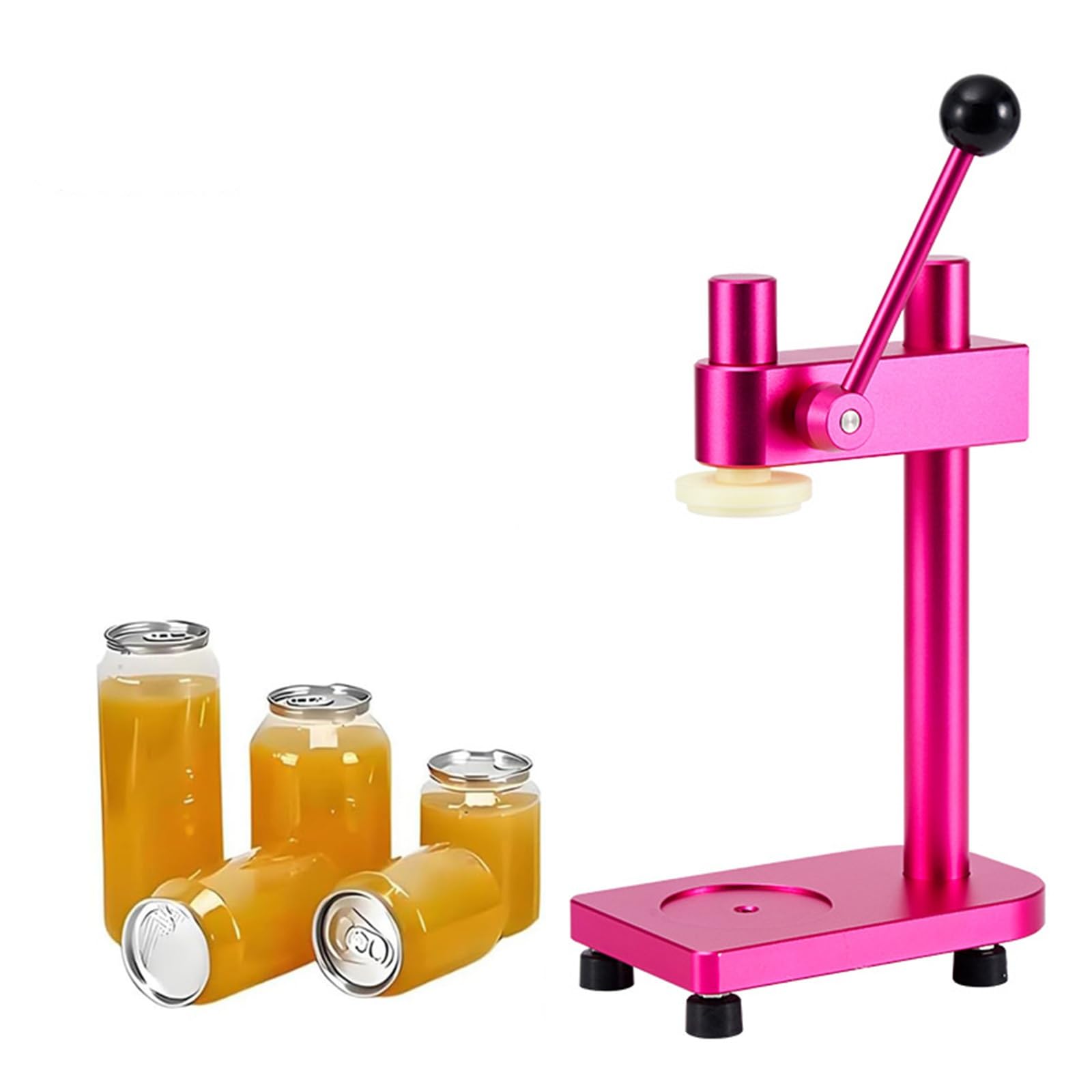 Sigillatrice Manuale Sottovuoto for Lattine da 20 Lattine/min, for Lattine da 55 Mm di Diametro Fino a 6,69"/16,7 Cm di Altezza - for Barattoli, Bottiglie In Pet, Birra(Pink)