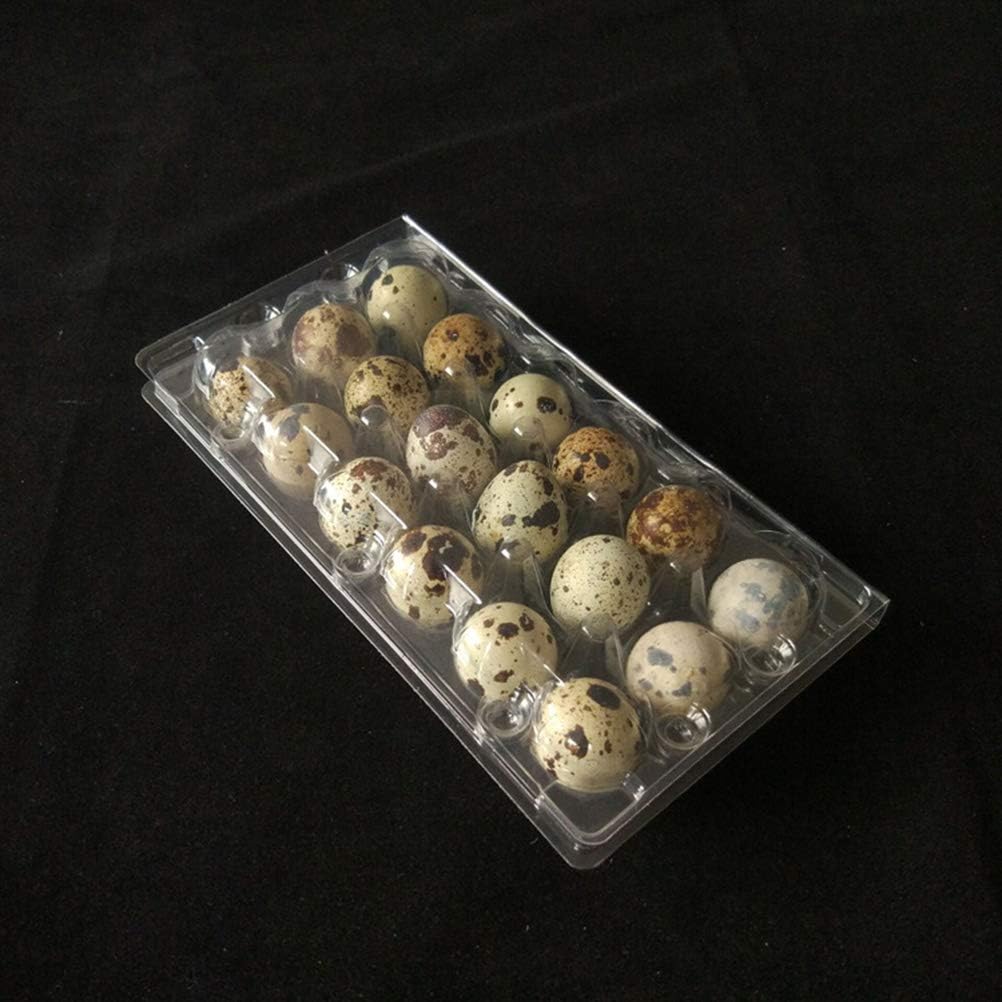 Hemoton 50 Pcs 18 Grids Quail Egg Cartons Egg Holders with Cover Plastic Egg Tray Eggs Storage Box for Refrigerator