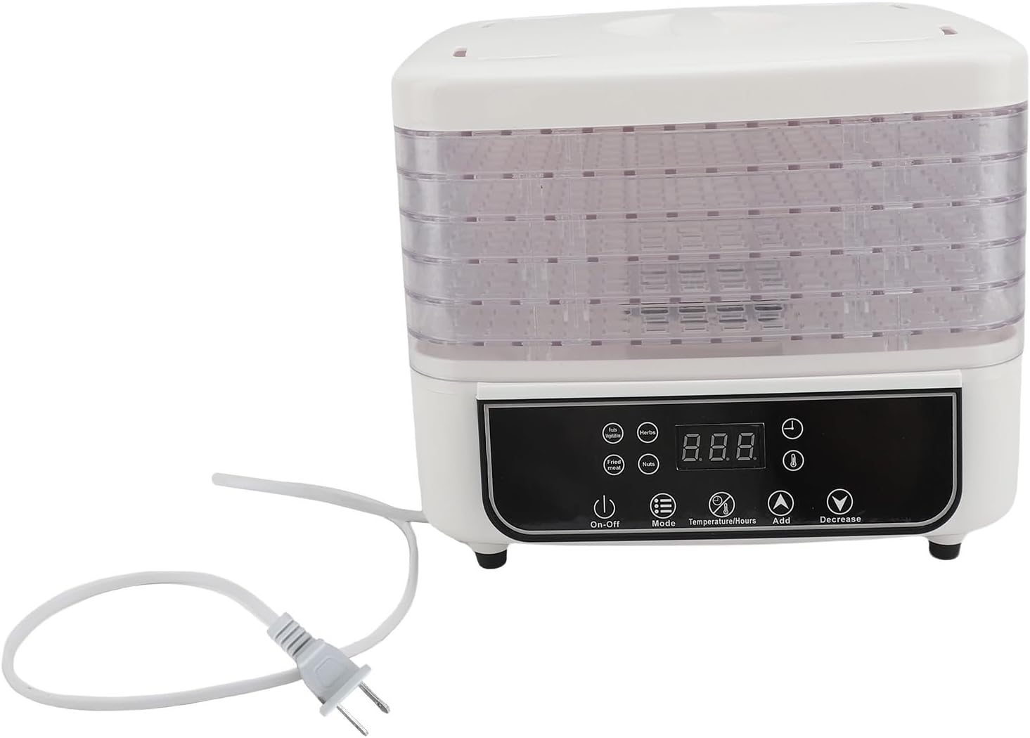 Yosoo Food Dehydrator, 160W 5 Trays with LED Screen and Timer, 360 Degree Hot Air Circulation for Jerky Dog Treats Meat Fruit Vegetables Nuts (US Plug 110‑120V)