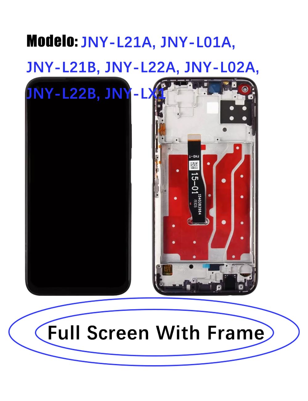 Display di ricambio per schermo LCD Huawei P40 Lite 4G, JNY-L21A JNY-L01A Display Touch Digitizer Assembly Kit parti di riparazione (nero con cornice)