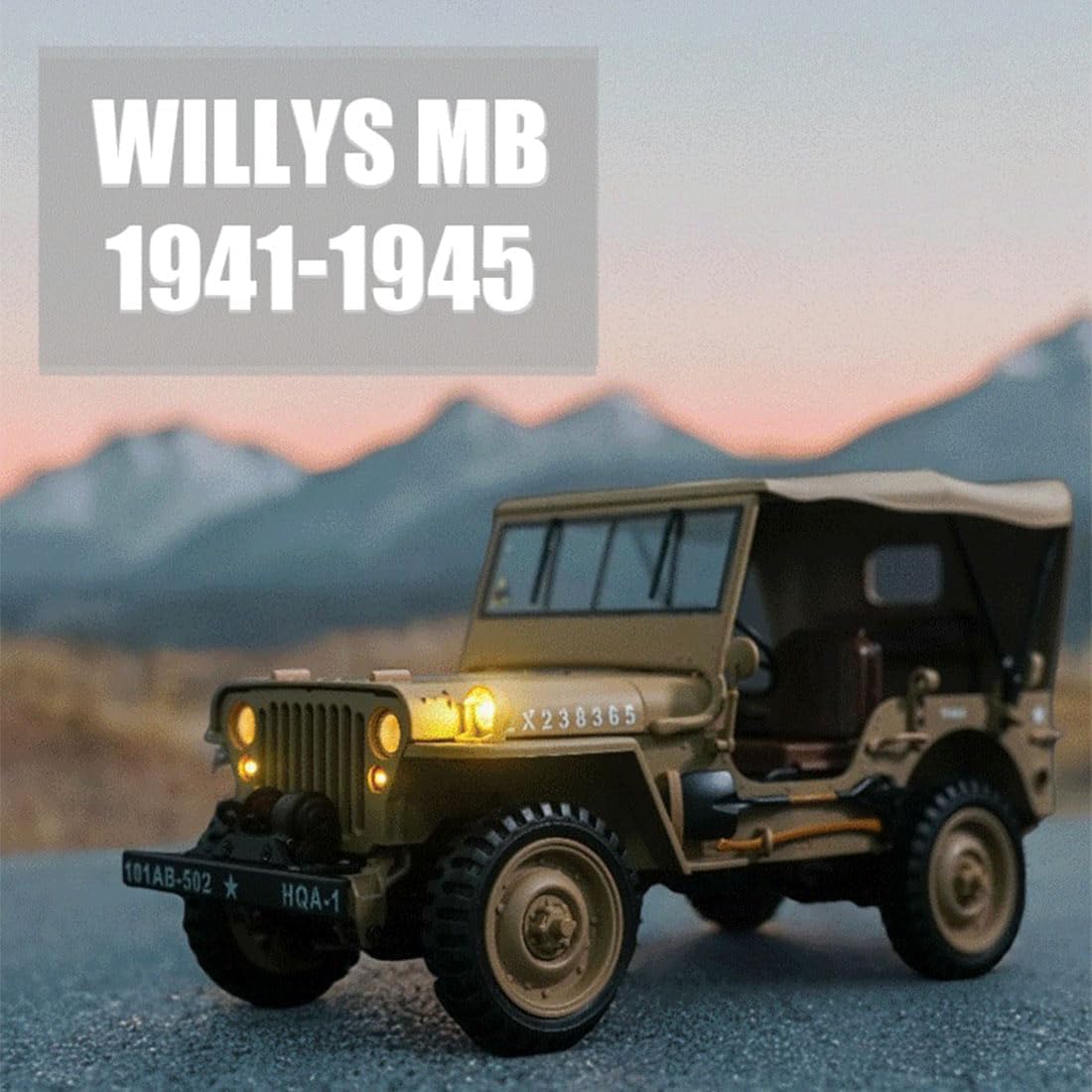 HG4-58 1:14 Militär-Jeep aus Metall, 2.4G 4WD Off-Road RC Truck with 2-Speed Gear, Multi-Function Protection & Adventure Accessories Kit, realistische Willys-Kletterauto-Nachbildung für Erwachsene