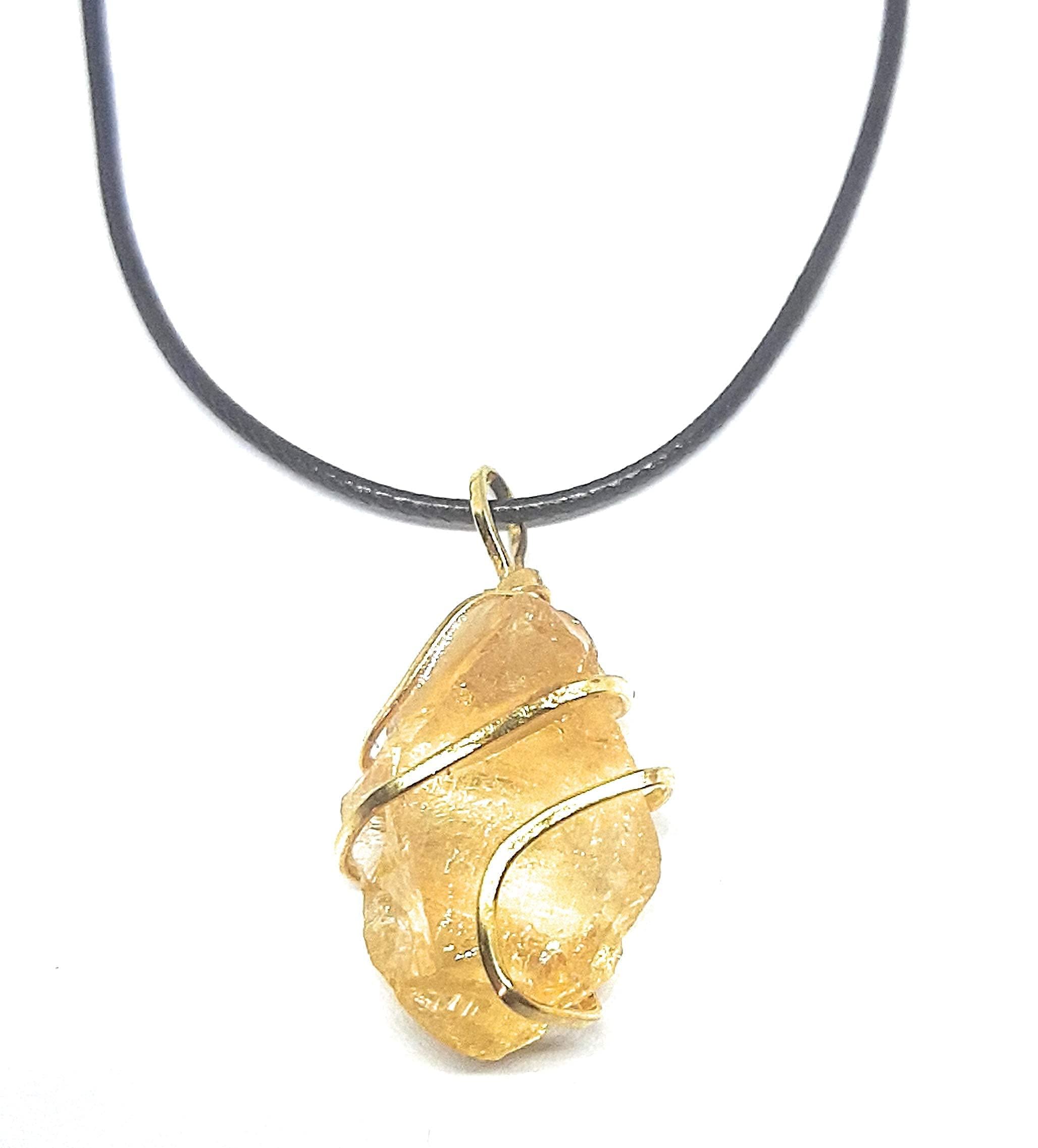 Magical Crystals Natural Crystal M, Stone, Citrine Rough Pendant