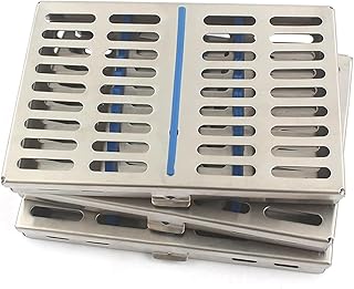 AA PRO German Grade Steel Set of 3 Dental Autoclave Sterilization Cassette Rack Box Tray for 10 Instrument A+ Quality