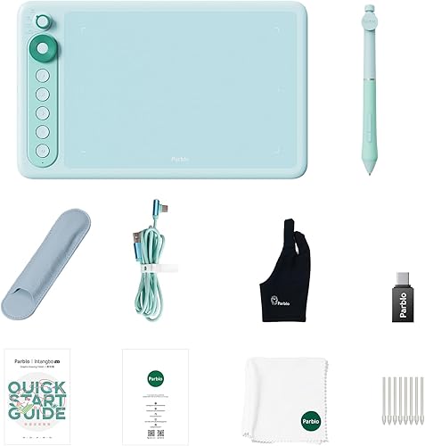 Miniatura 9 de Parblo Intangbo X7 - Tabletas gráficas de 7.2 x 4.5 pulgadas, tableta de dibujo digital con interruptor de modo, 6 teclas personalizadas, lápiz