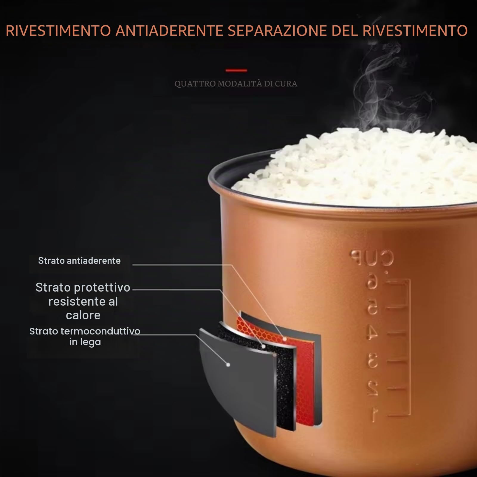 12V/24V Cuociriso portatile per auto in metallo con texture per uso in casa e in viaggio con pentole interne antiaderenti e caratteristiche per uso in auto e in casa