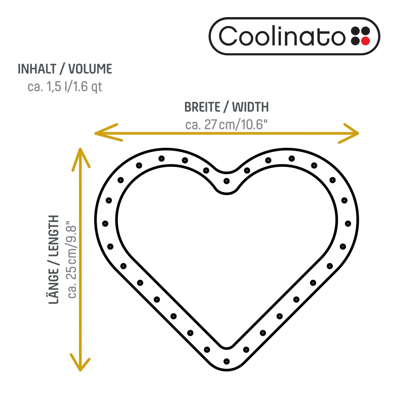 Coolinato Molde de silicona para hornear en forma de corazón 3D, 25 x 27 cm, rojo, incluye 4 recetas | Incluye 4 Recetas
