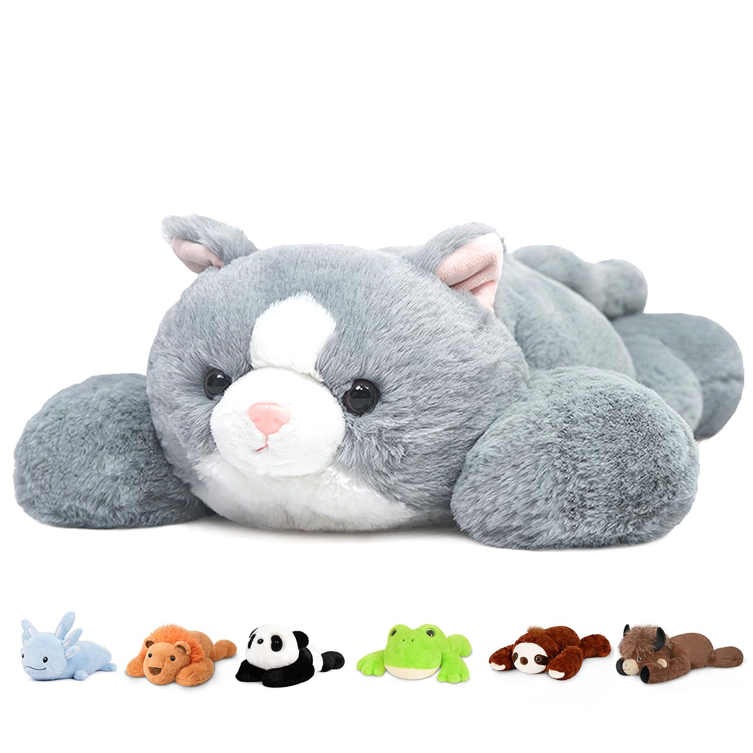 Niuniu Daddy Cat Weighted Stuffed Animals, Plush Pillow for Kids and Adults
