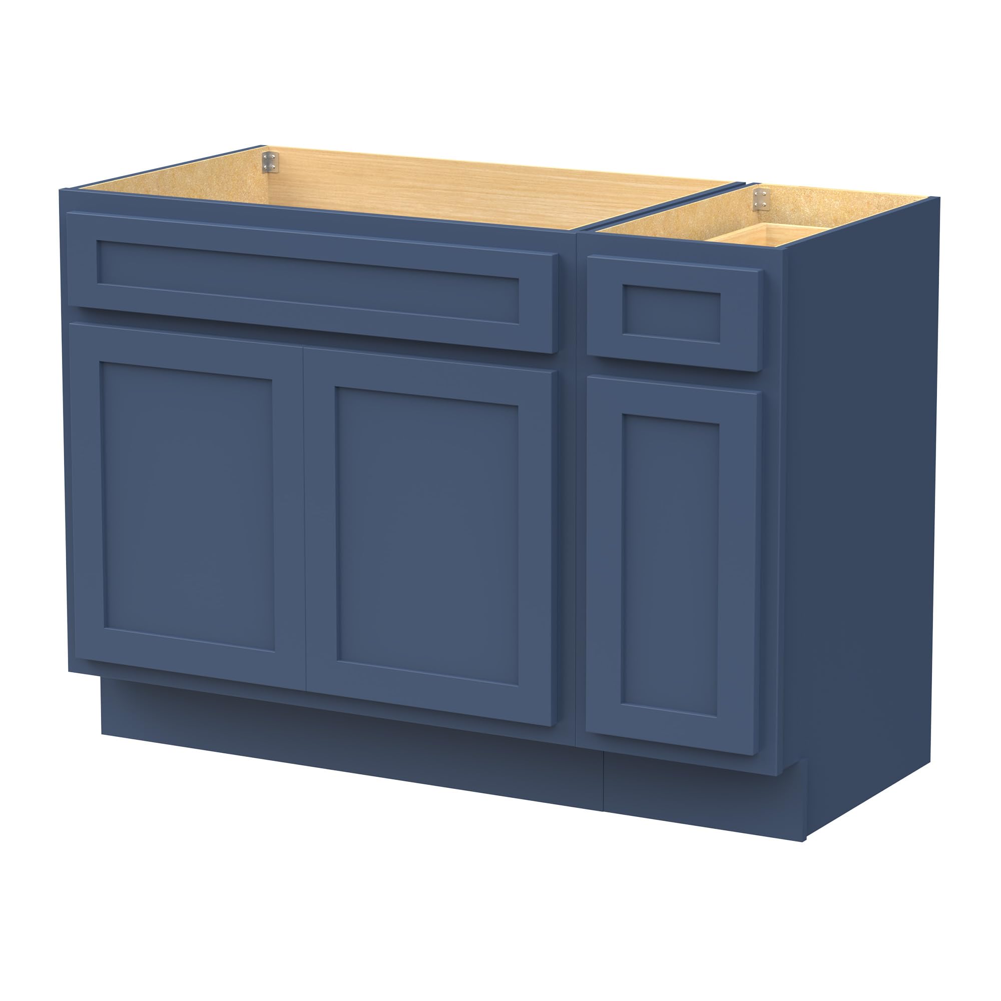 Vanity Art 51" Unassembled Bathroom Vanity with 3-Door 1-Drawer, Wood Bathroom Vanity Cabinet with Soft Closing Shaker Drawer, Sturdy Floor Mounted