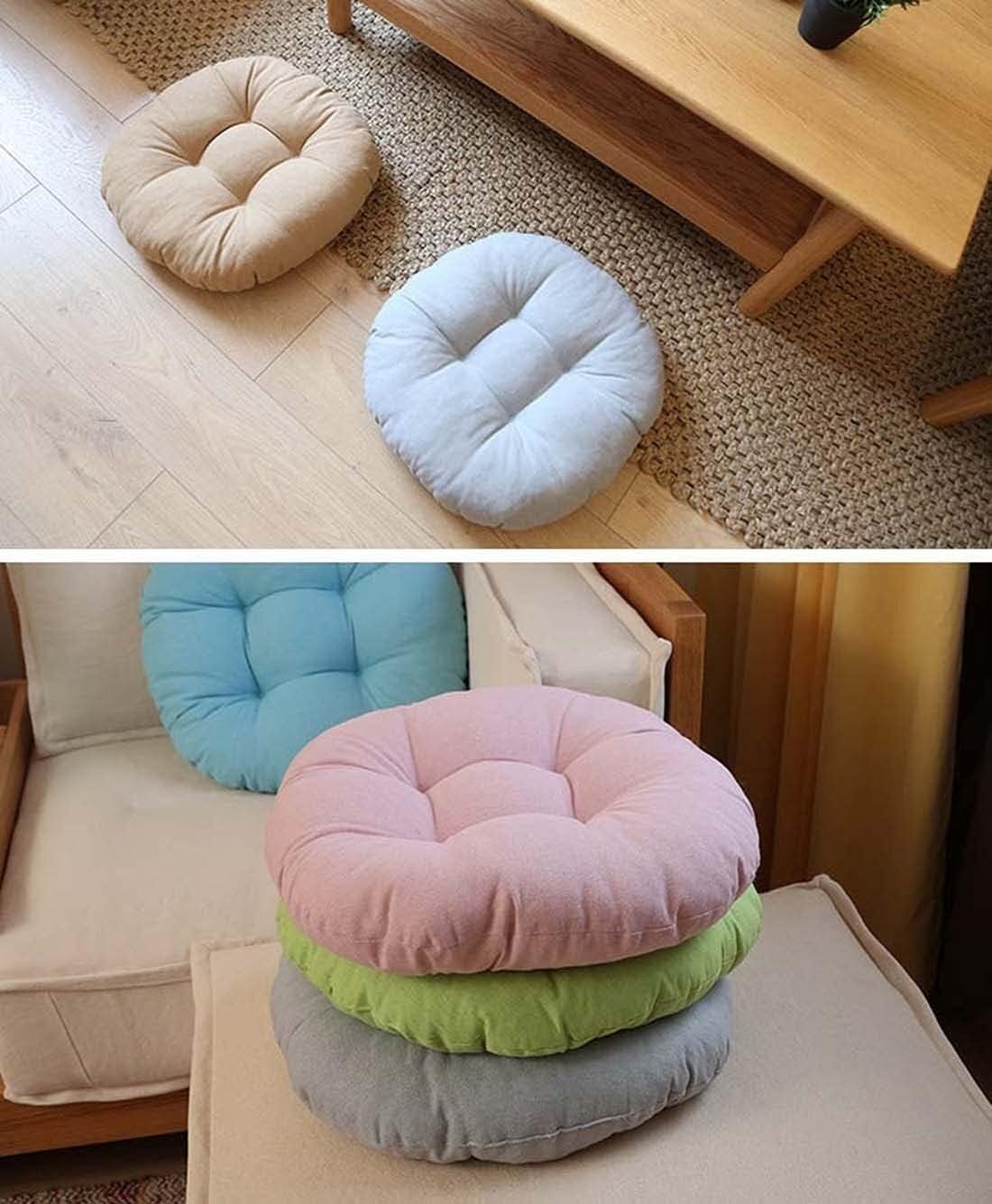 Generico Cuscini per sedie - Confezione da 2 Cuscini Morbidi per Seduta 45x45 cm - Spessi, Antiscivolo, Comodi Cuscini rialzati con Imbottitura Elastica, Lavabili, Ideali per Yoga, Soggiorno e Balcon