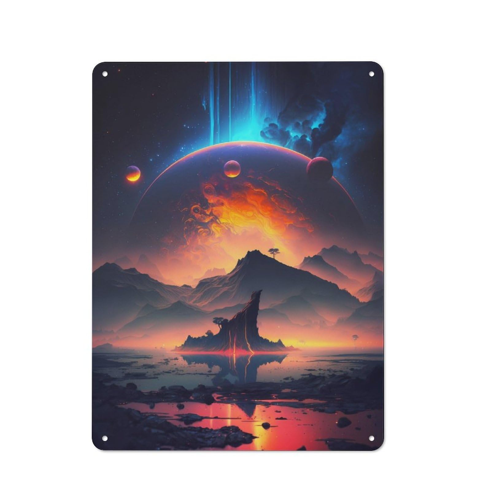 Junmoney Planetary Vista Fantasy 40X30cm Retro Metal Sign With For Café Or Restaurant, For Collectors Decorating Cafés And Restaurants