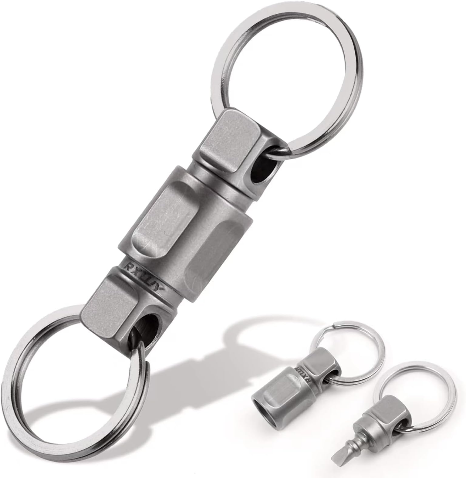 Titanium Quick Release Keychain, Detachable Double-End Swivel Convenient EDC Key Chain Clip Ring Holder Car Accessory