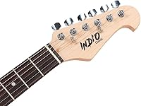 Vista 5 de Monoprice Indio Series California Classic 6 cuerdas de cuerpo sólido ambidiestro negro, (610370)