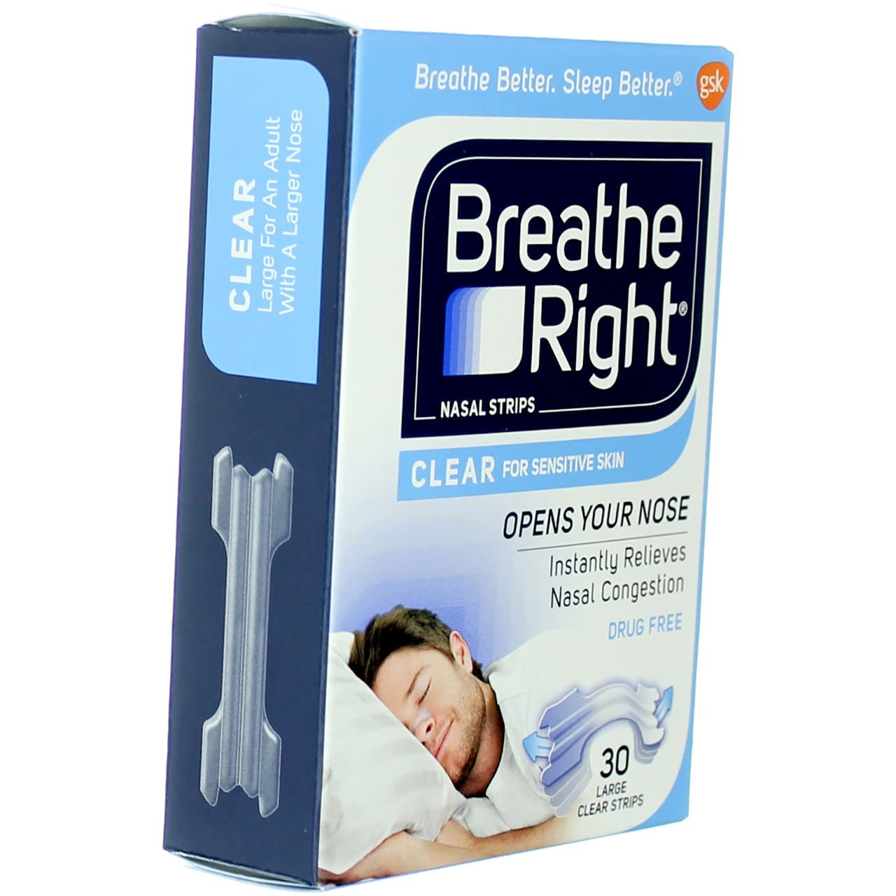 Breathe Right Original Nasal Strips, DrugFree, Tan, 30 CT
