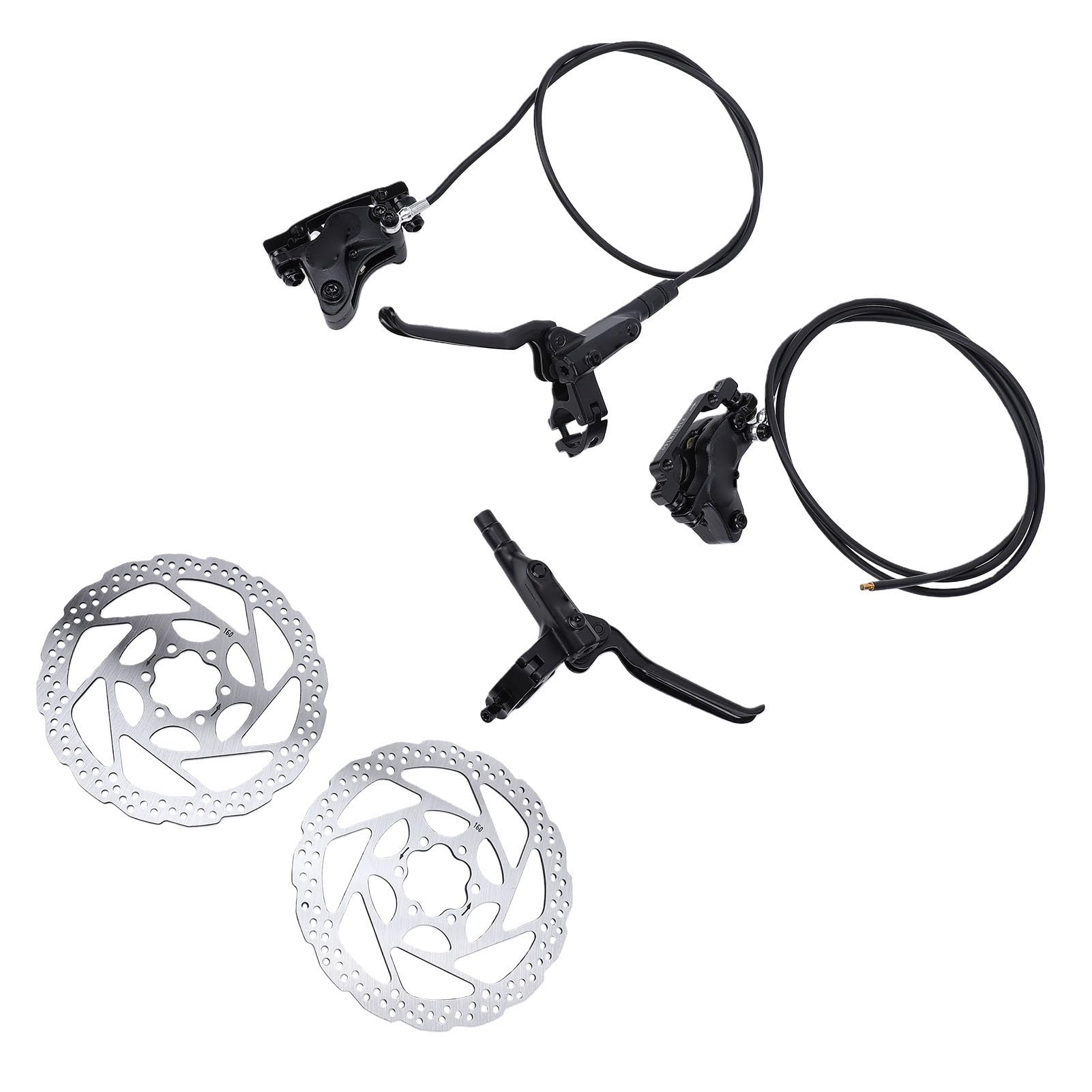 XUMIUZIY Kit Freno Idraulico a Disco per Mountain Bike, 4 Pistoni, Rotori