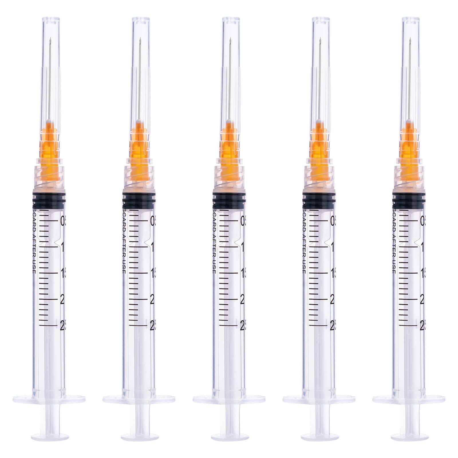 100 Pack Lab Luer Lock Plastic Measure Tube, Individually Wrapped (2.5ml 0.5mm, 100 Pcs)