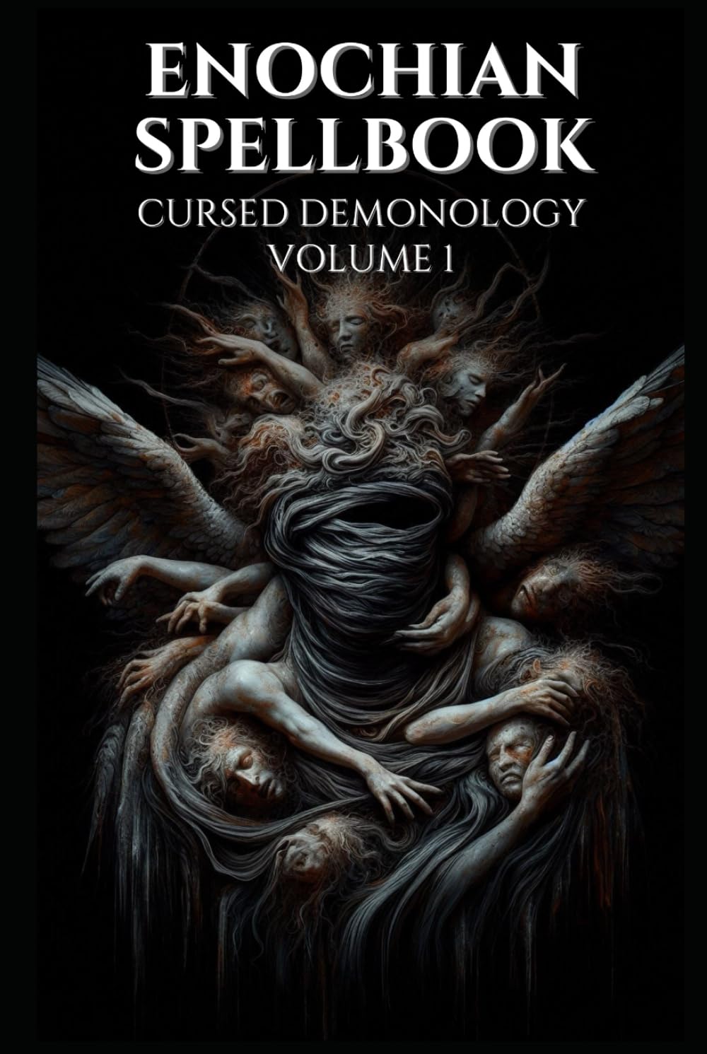 Enochian Spellbook Cursed Demonology Volume 1: 125 Forbidden Enochian Rituals to Communicate With the Demons as noted in the Ars Goetia (Enochian Occultism)      Hardcover – August 27, 2024
