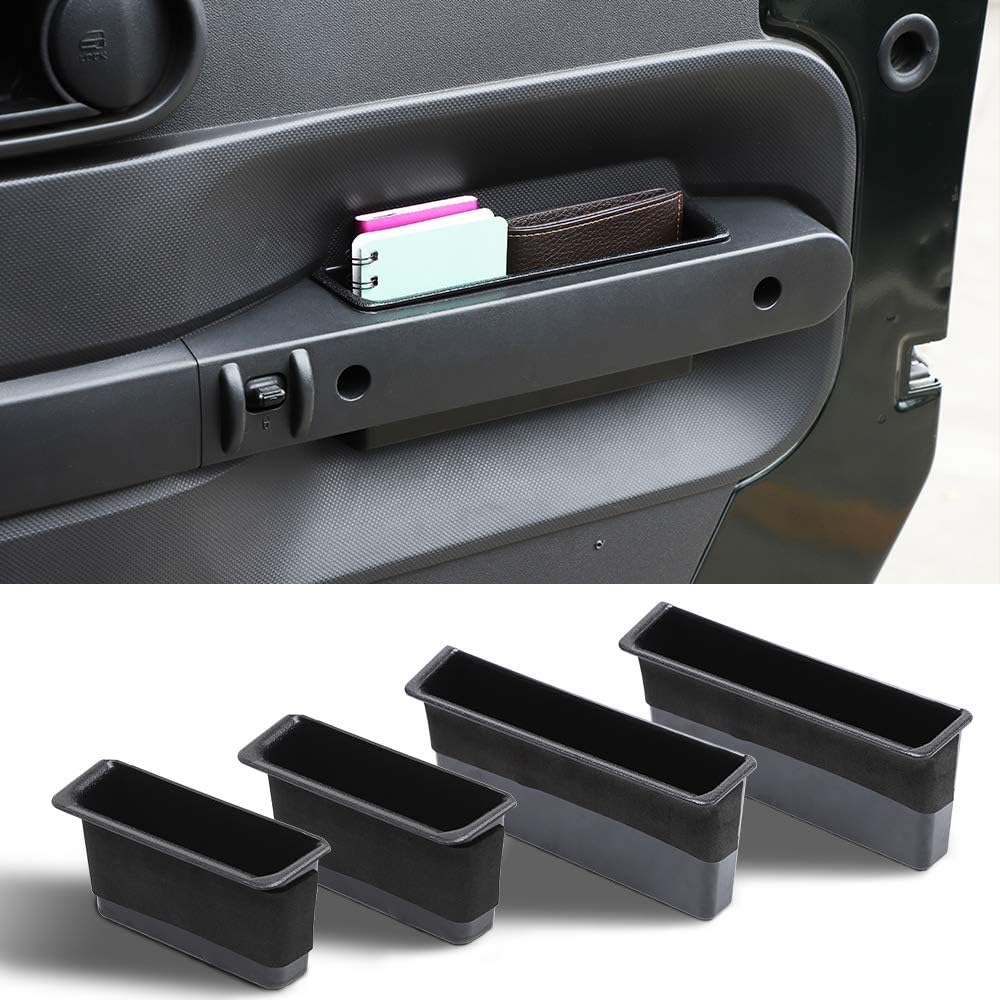 Savadicar Door Side Storage Organizer Grab Handle Box for 2007 2008 2009 2010 Jeep Wrangler JK JKU, Interior Accessories, Black