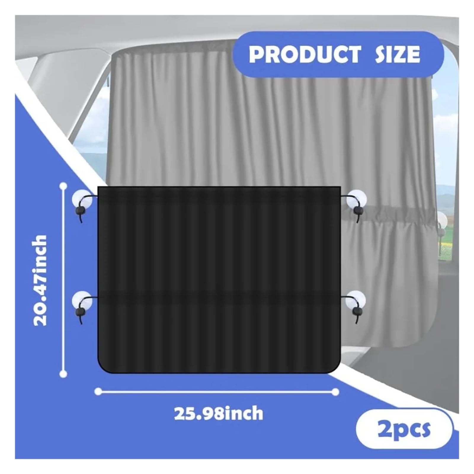 Rideau Voiture Lot de 2 Pare-Soleil Extensibles for vitres Voiture, Protection Contre Les Coups Soleil et Refroidissement l'habitacle (Universel)