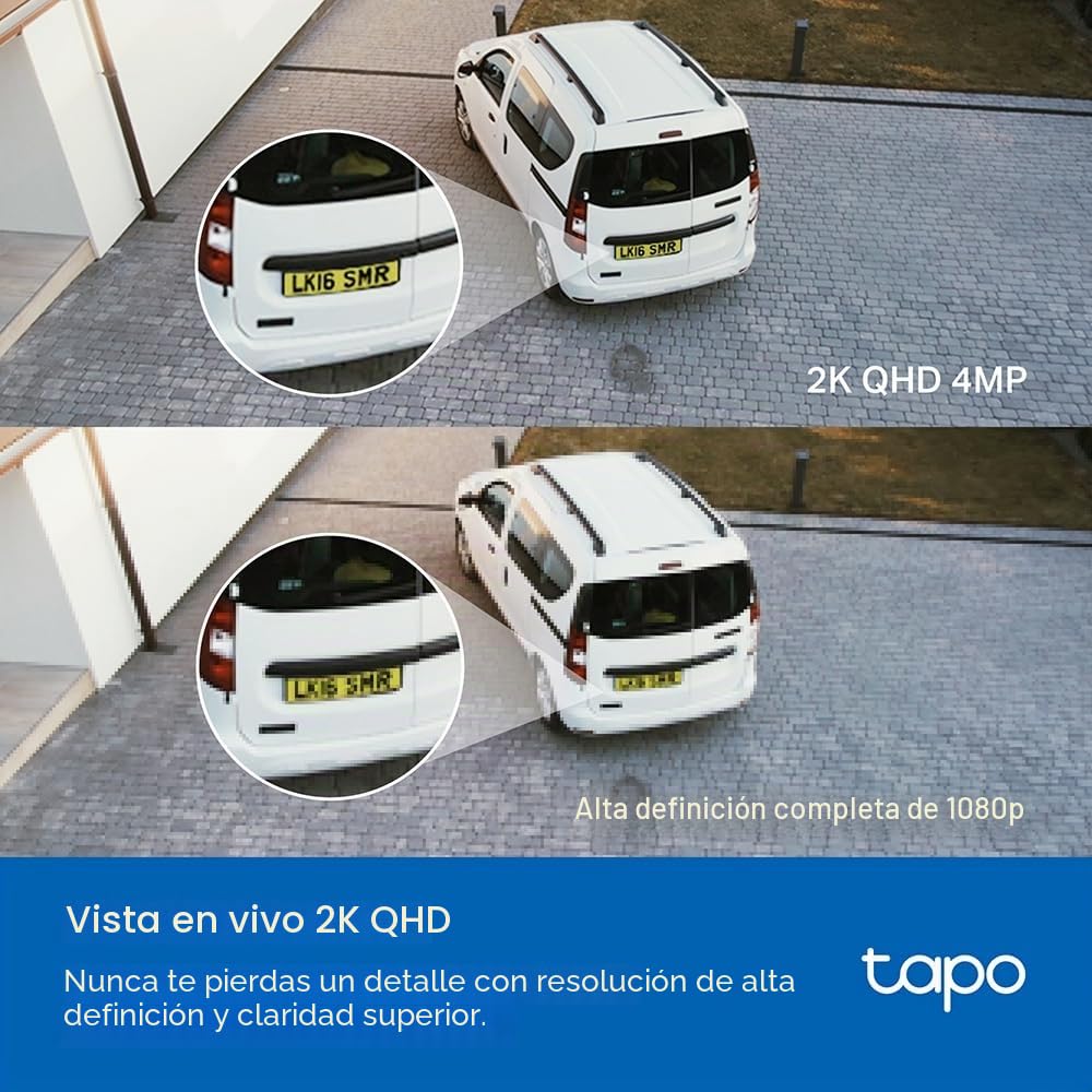 Tapo C720 - Cámara vigilancia WiFi Exterior, 2K QHD, Foco Ultrabrillante | Detección de Movimiento y Personas. Visión Nocturna. Alarma Luz y Sonido. Almacenamiento Local o Nube. App Tapo.